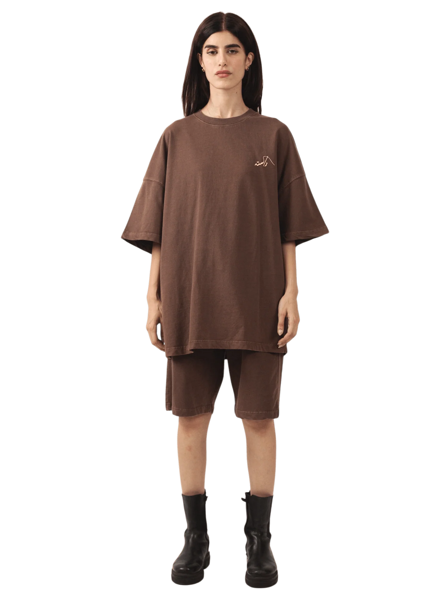 Brown sand wash made in PAK T-shirt (V5) - Image 9