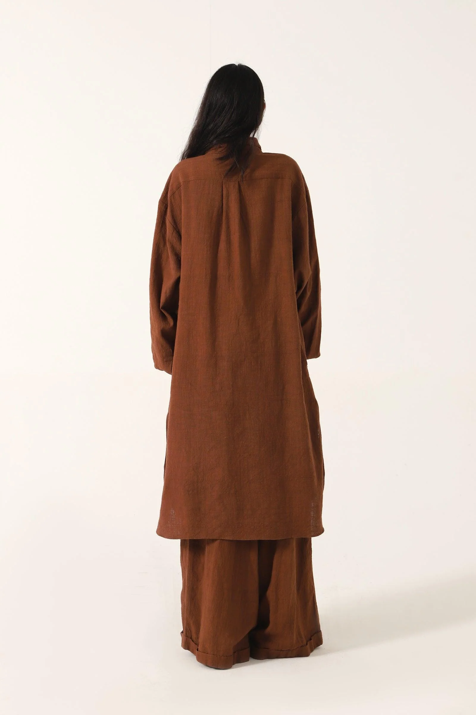 Brown handwoven flared trousers - Image 4