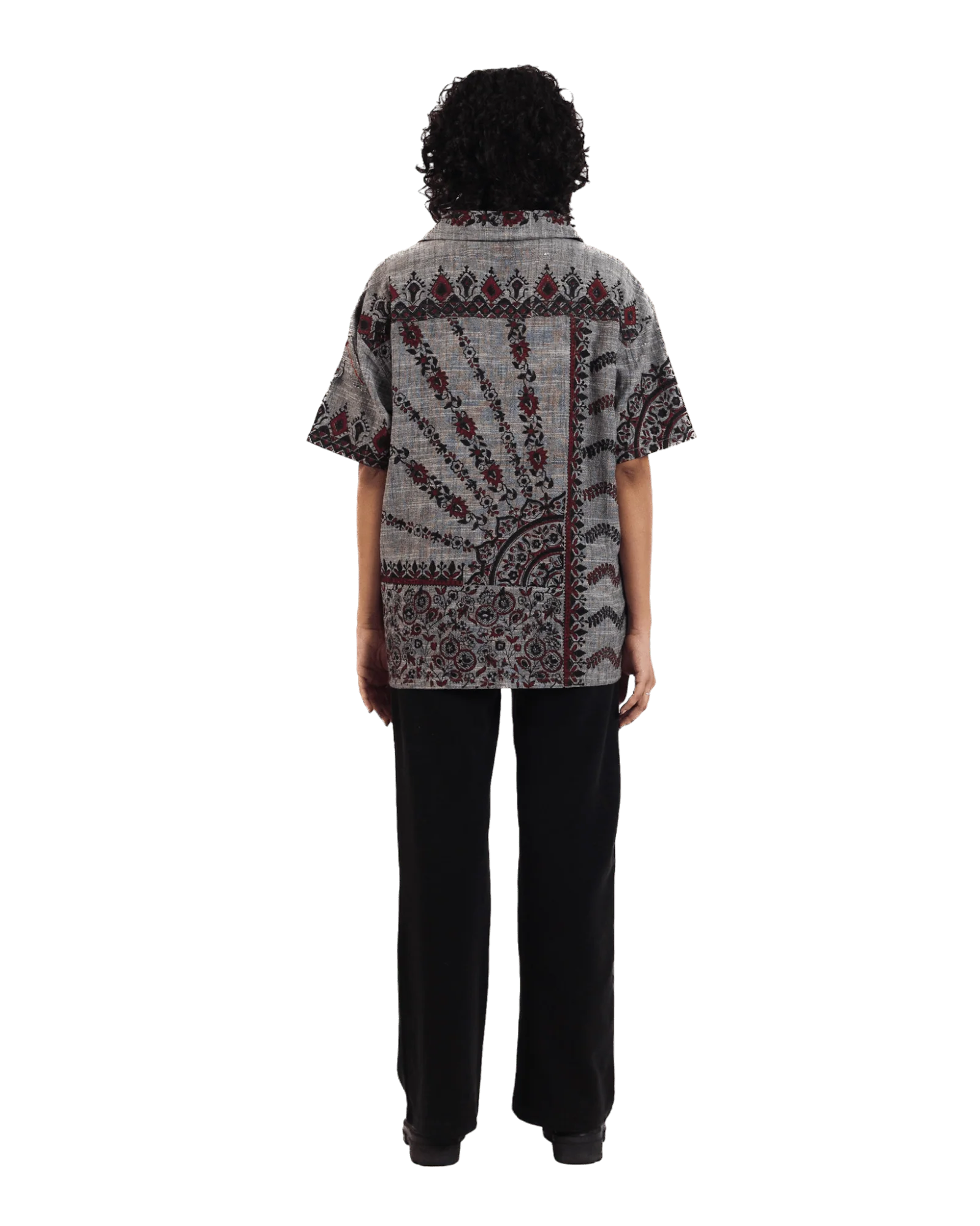 "Midnight ascent" handwoven button-down - Image 12