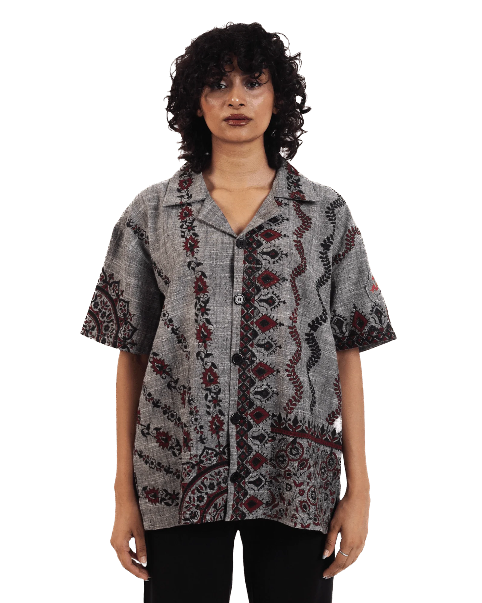 "Midnight ascent" handwoven button-down - Image 7