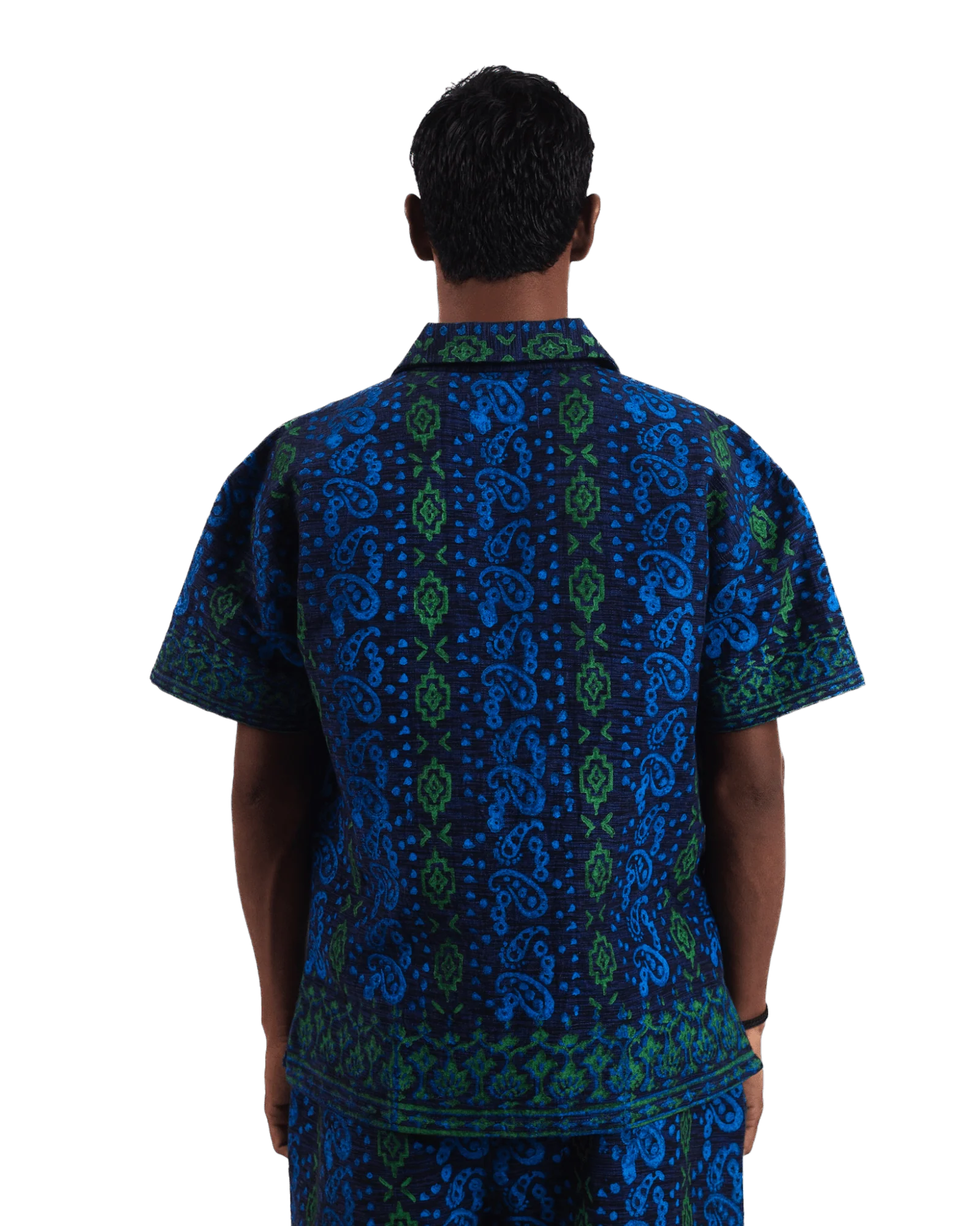 "Nocturnal paisley" handwoven cotton button-down - Image 3