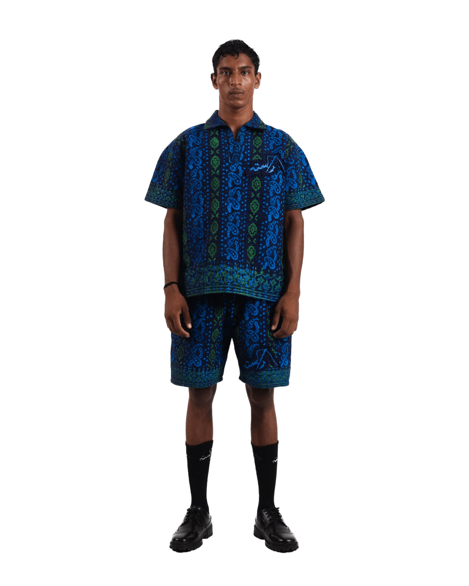 "Nocturnal paisley" handwoven cotton button-down - Image 4