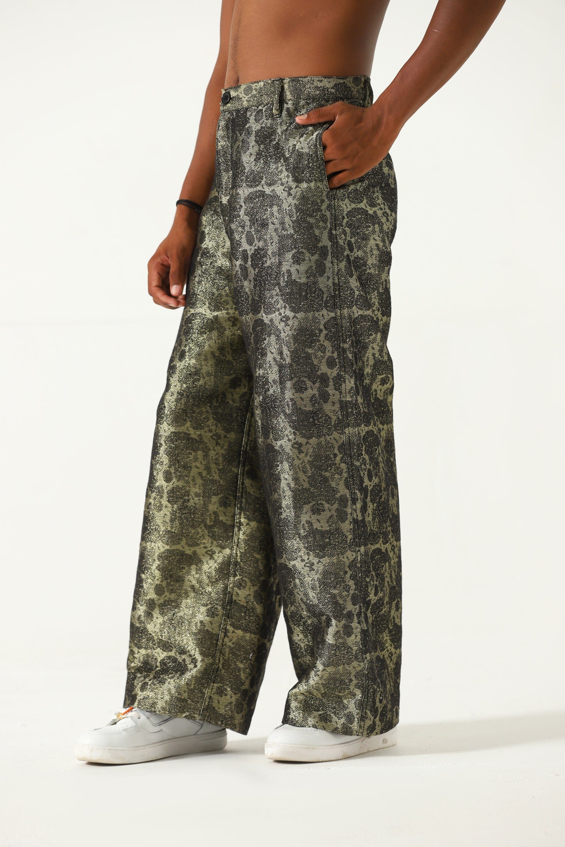 "Chamak" handwoven jacquard trousers - Image 3