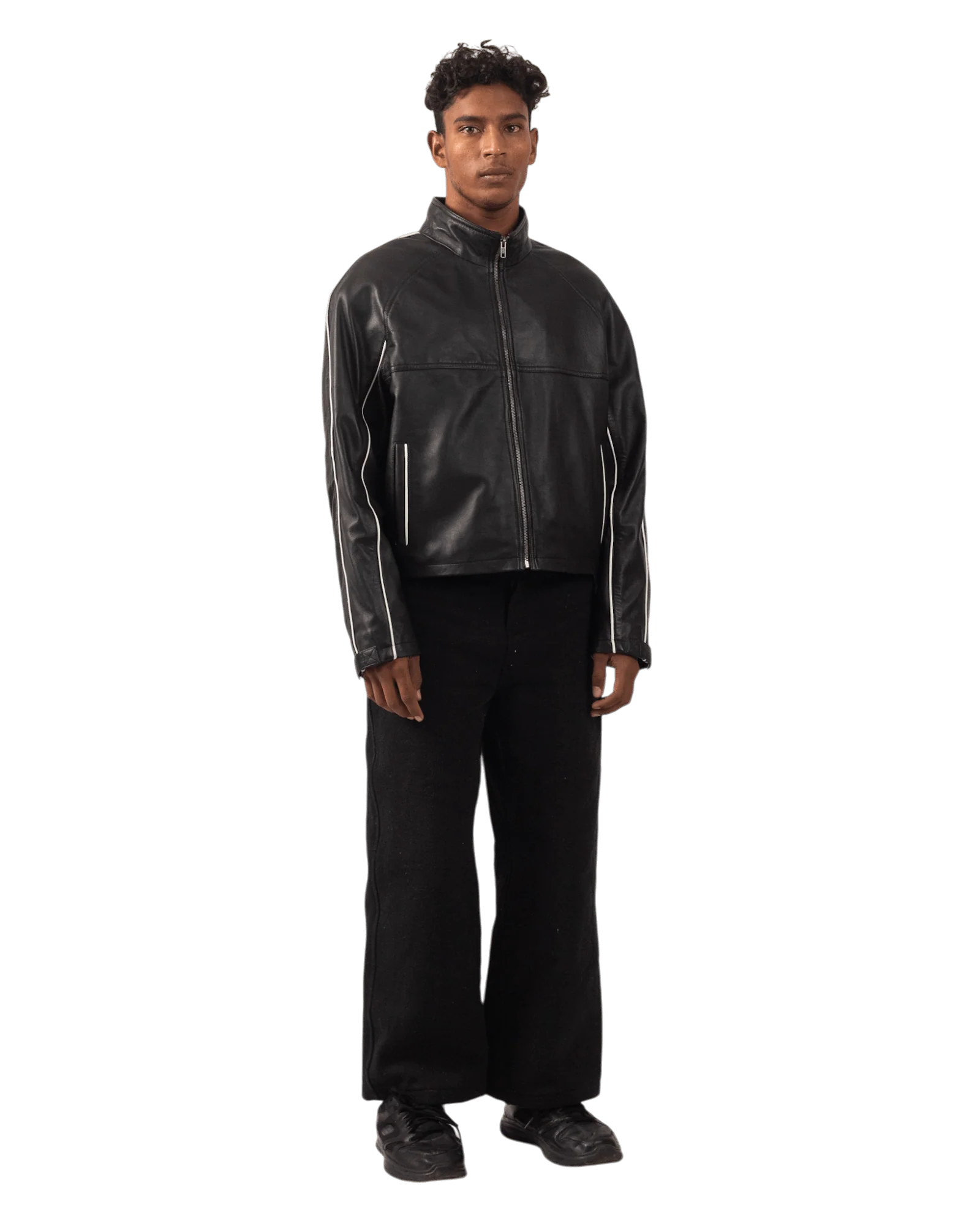 Classic leather biker jacket - Image 6