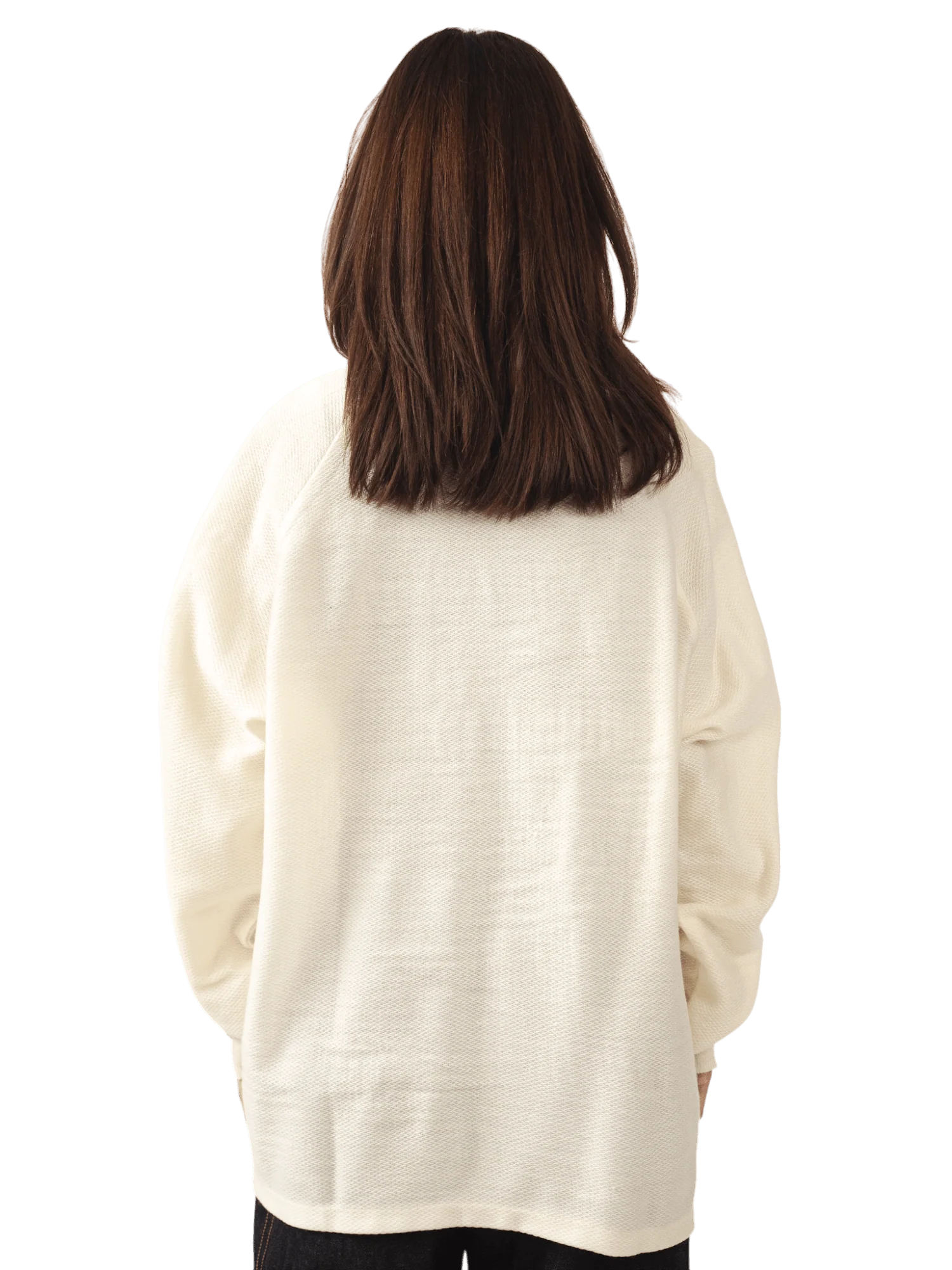 Cream jacquard raglan full-sleeve shirt (V5) - Image 11