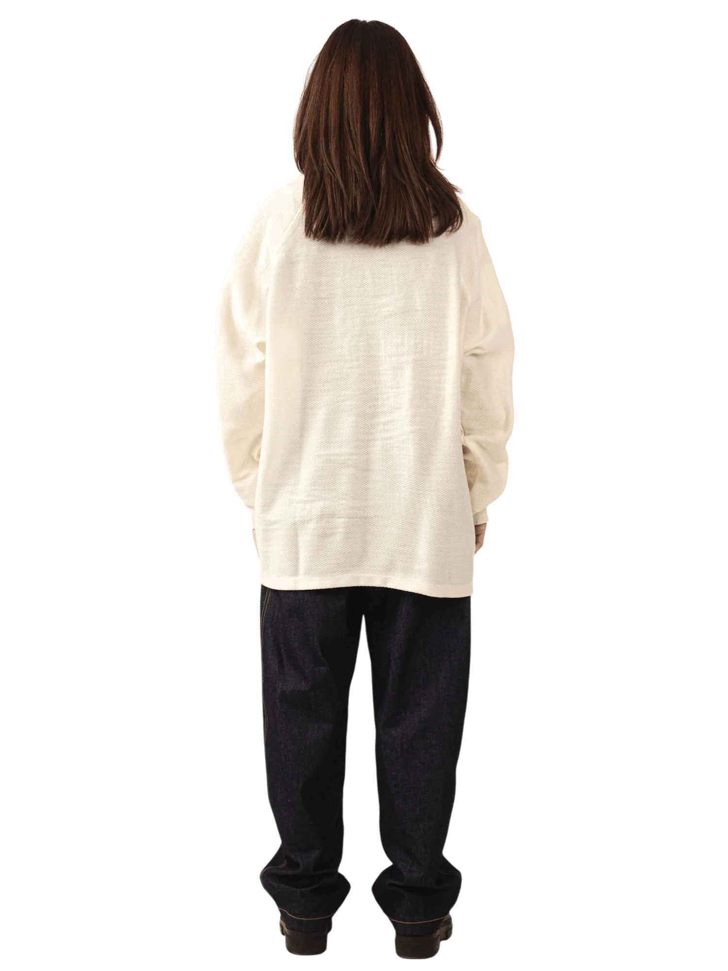 Cream jacquard raglan full-sleeve shirt (V5) - Image 12
