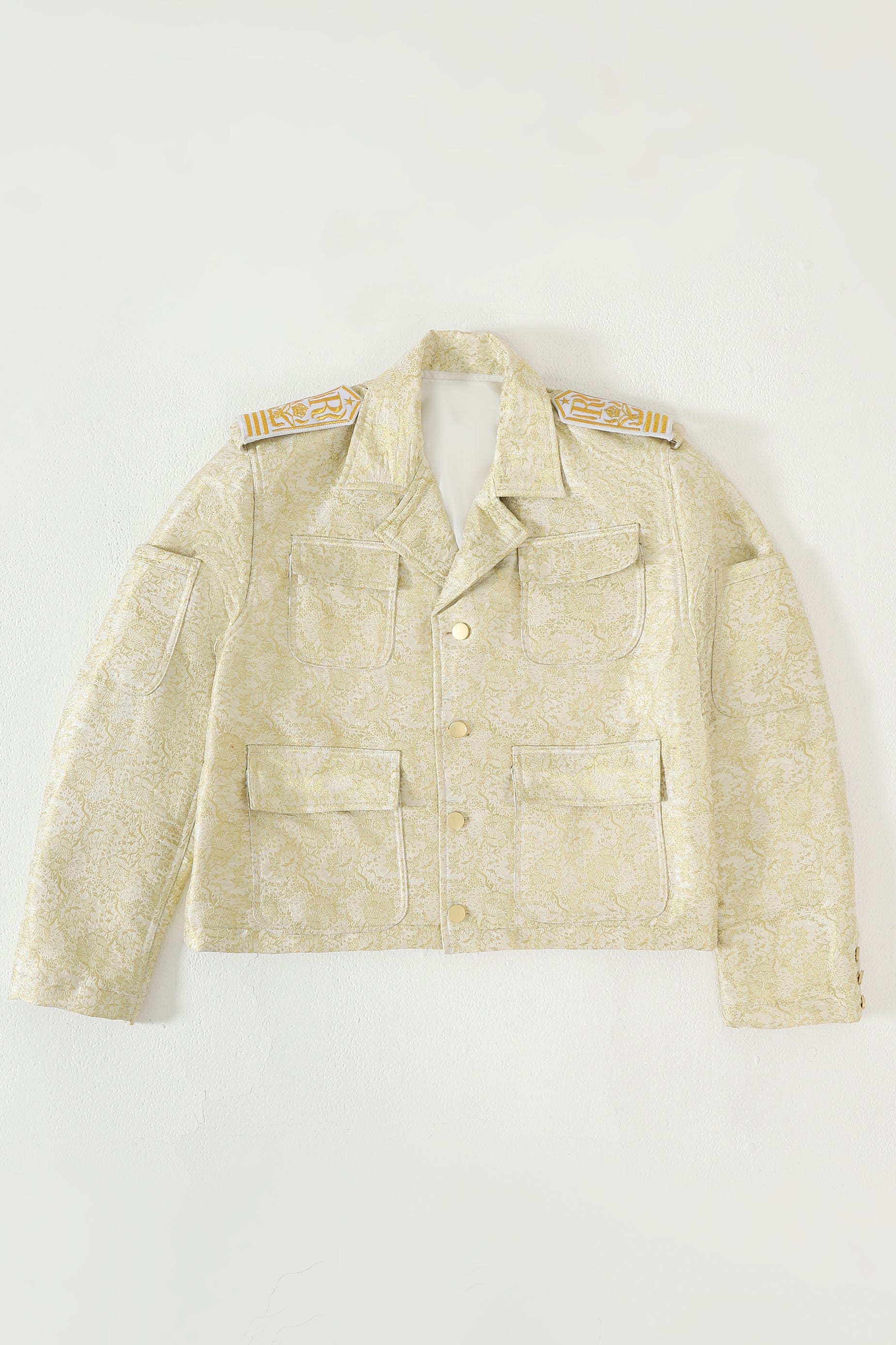 Creme silk brocade jacket - Image 2