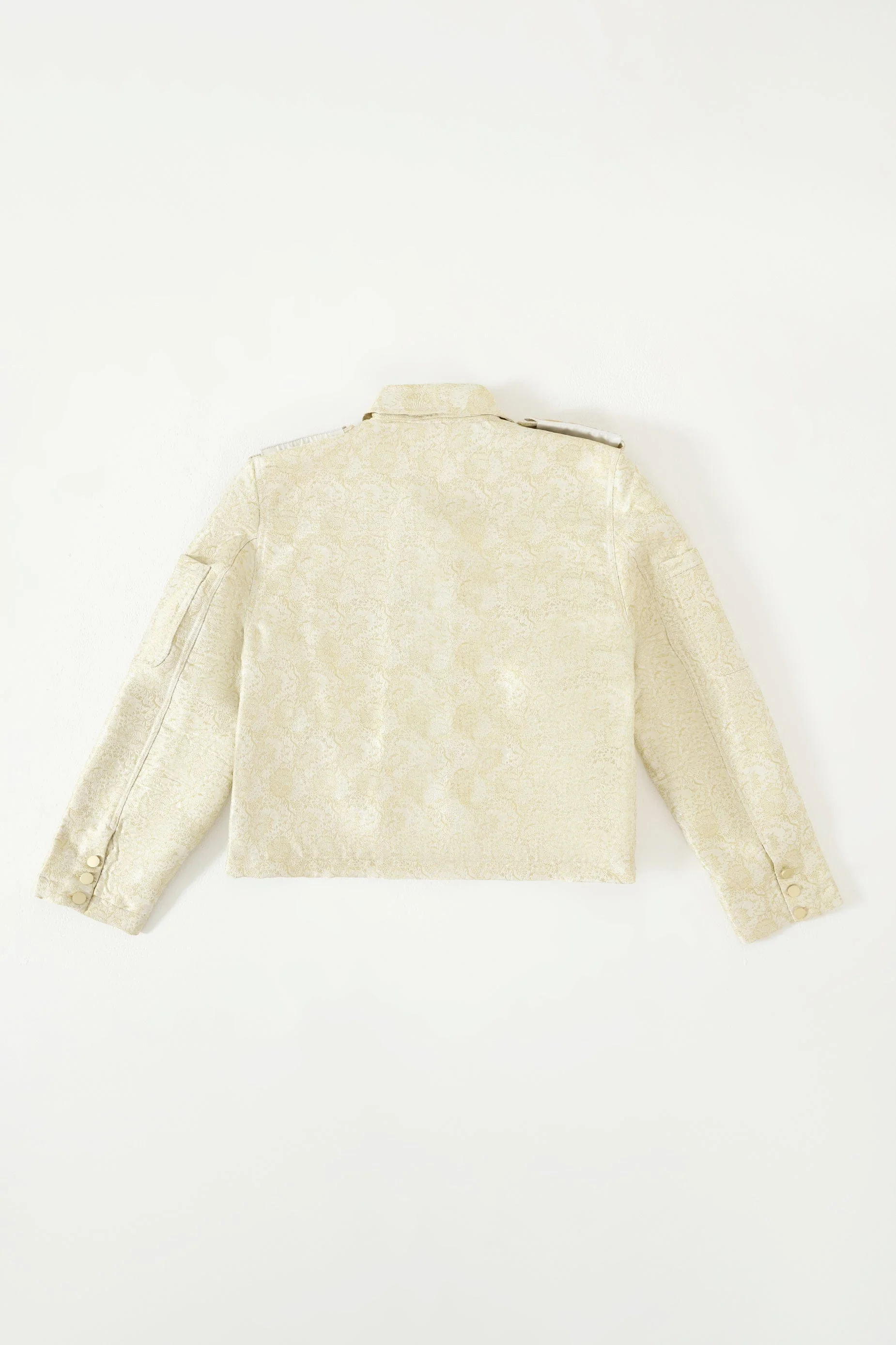 Creme silk brocade jacket - Image 6