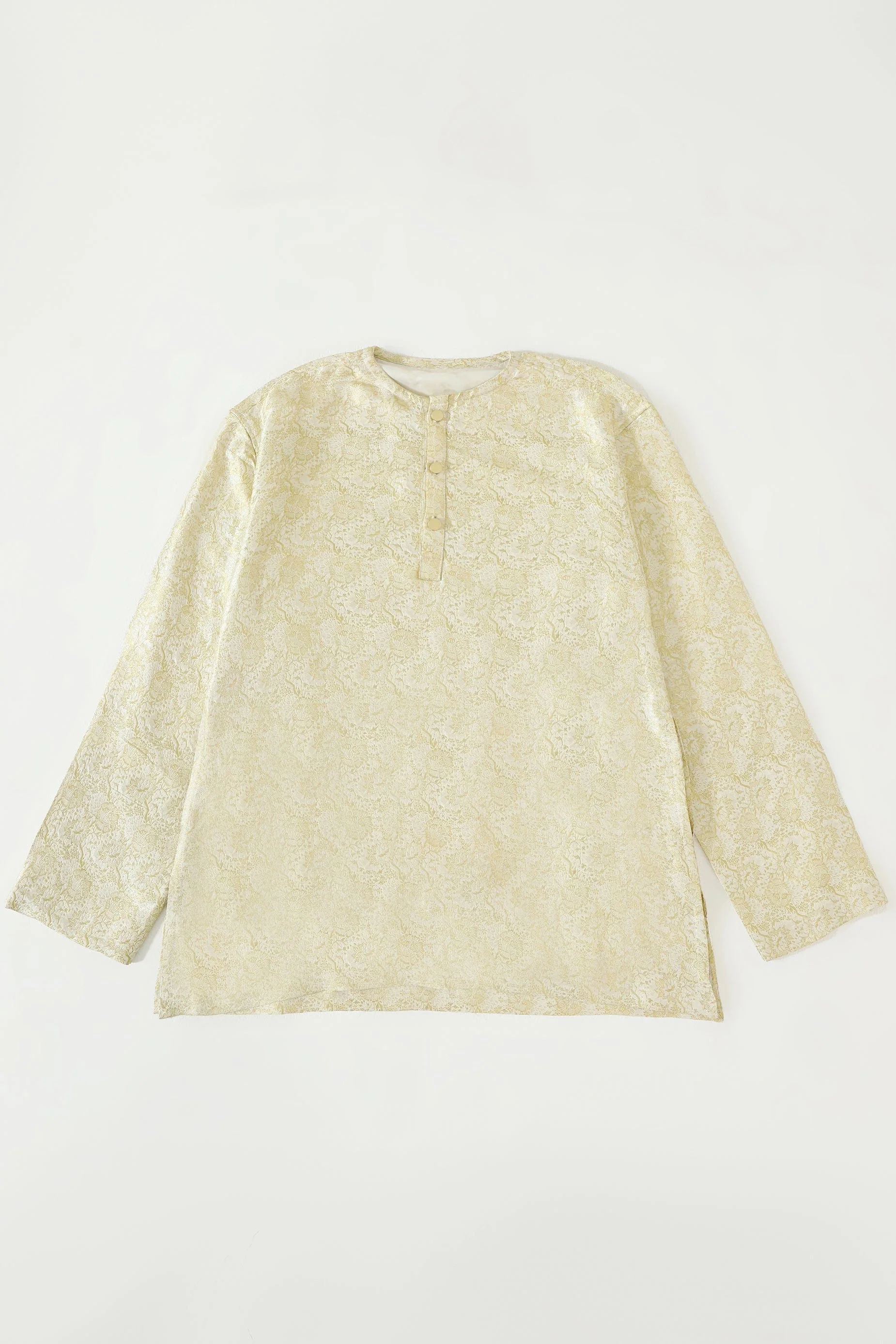 Creme silk brocade shirt - Image 2