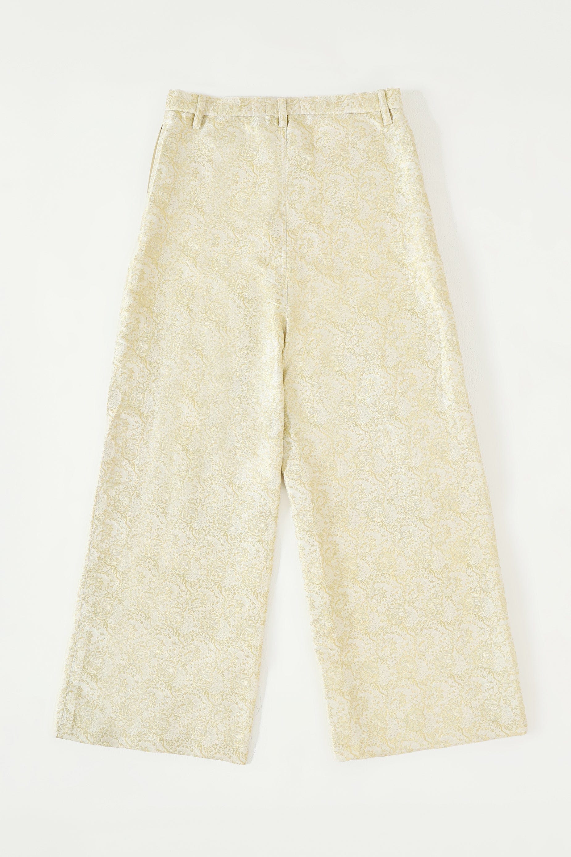 Creme silk brocade trousers - Image 7