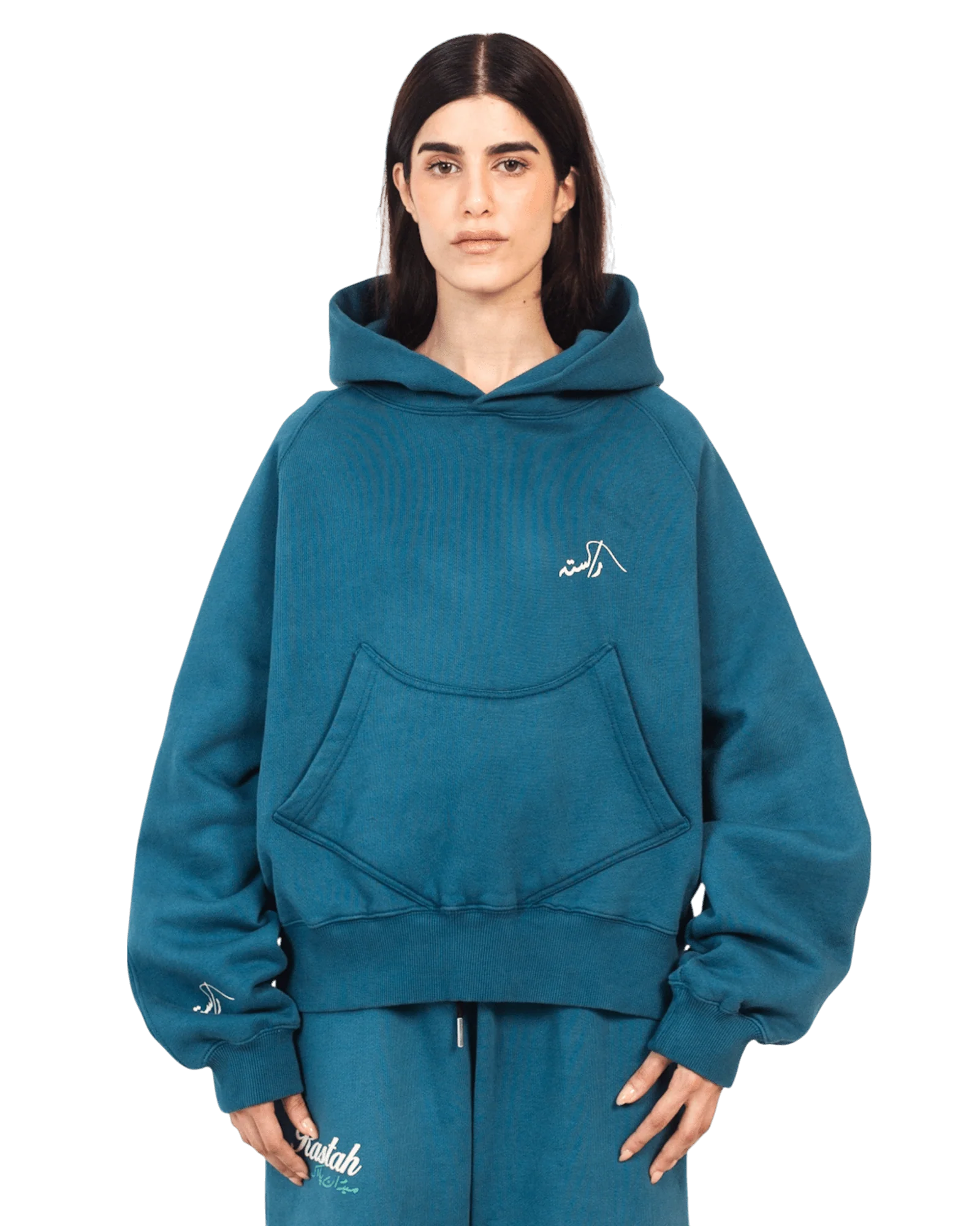 Dark cyan made in PAK hoodie (V4) - Image 9