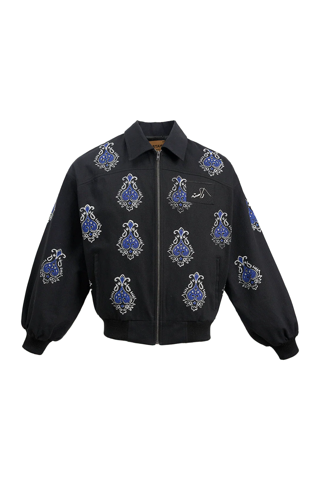 Dastak indigo block print bomber