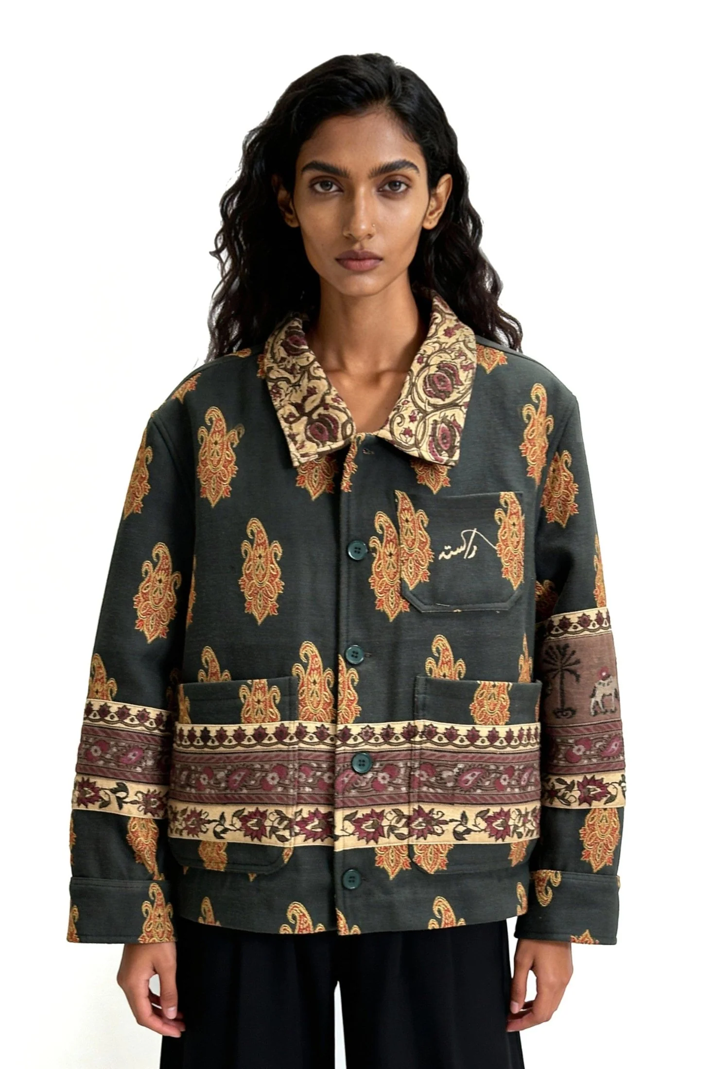 Dune & damask block print jacket - Image 5