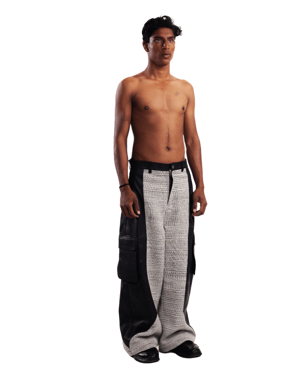 "Elvis in Lahore" paneled leather trousers - Image 3