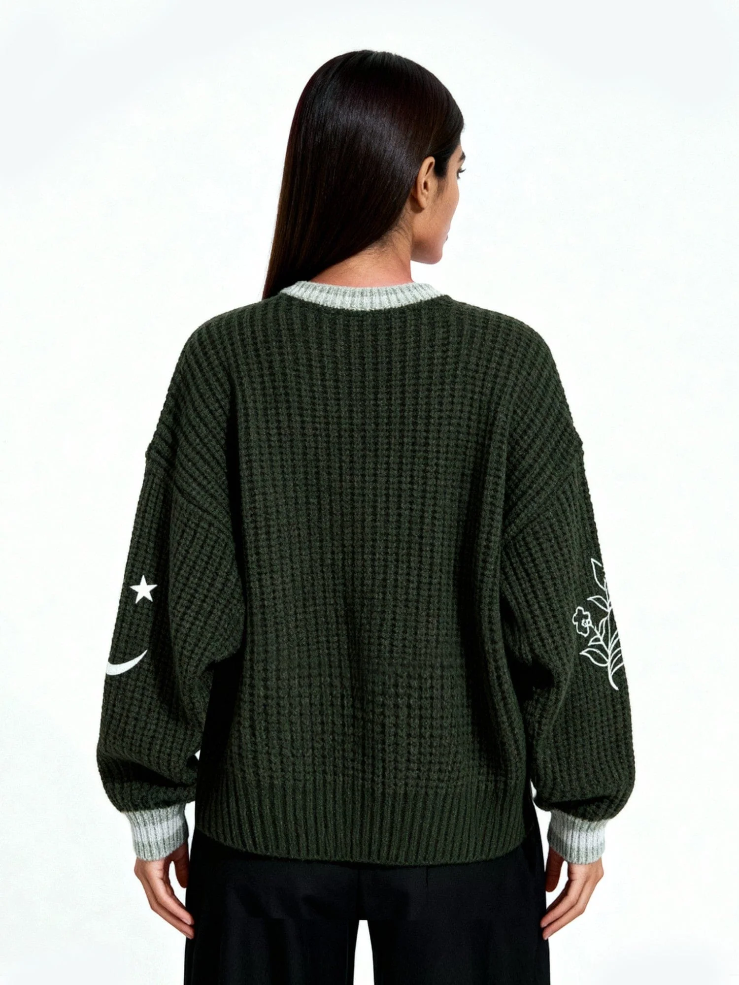 Emerald embroidered chunky sweater - Image 10