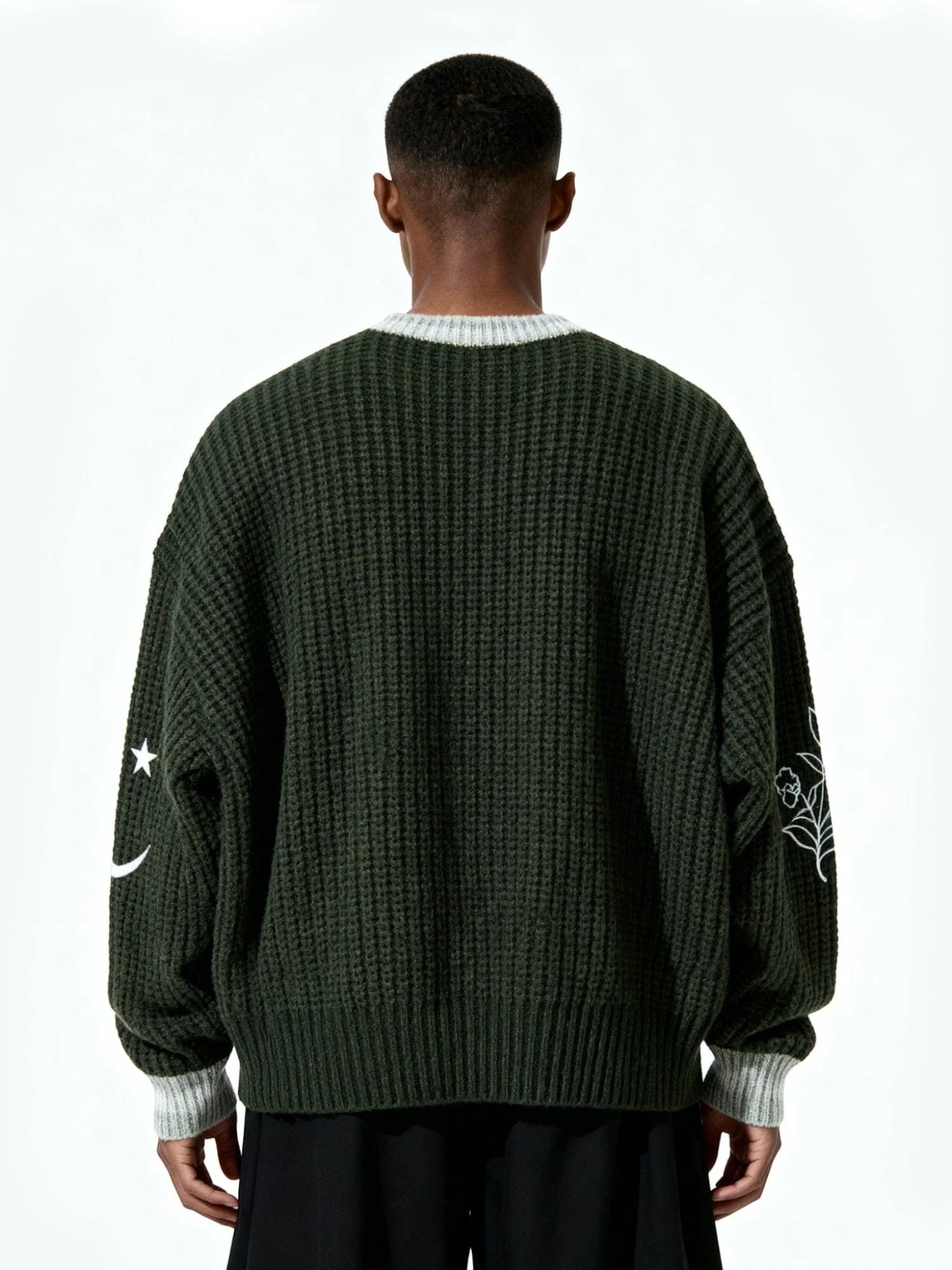 Emerald embroidered chunky sweater - Image 2