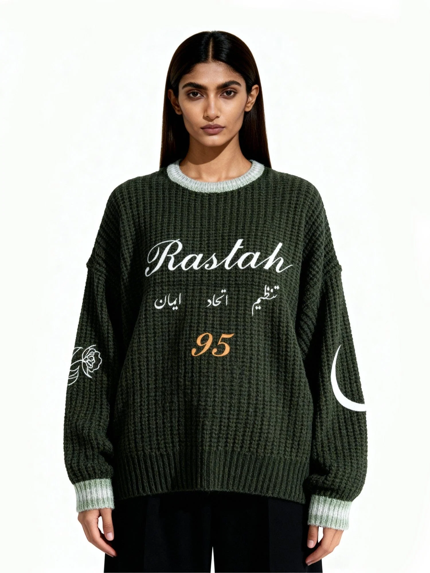 Emerald embroidered chunky sweater - Image 7