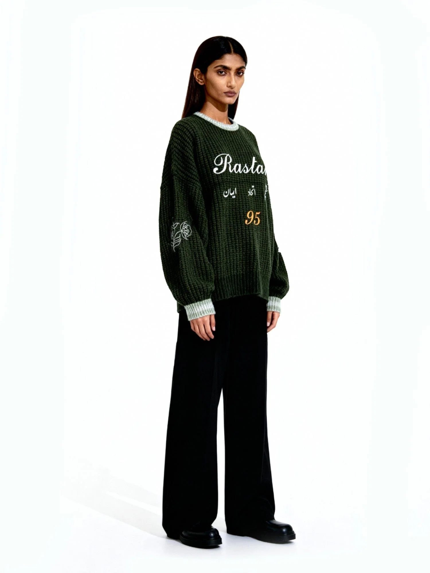 Emerald embroidered chunky sweater - Image 9