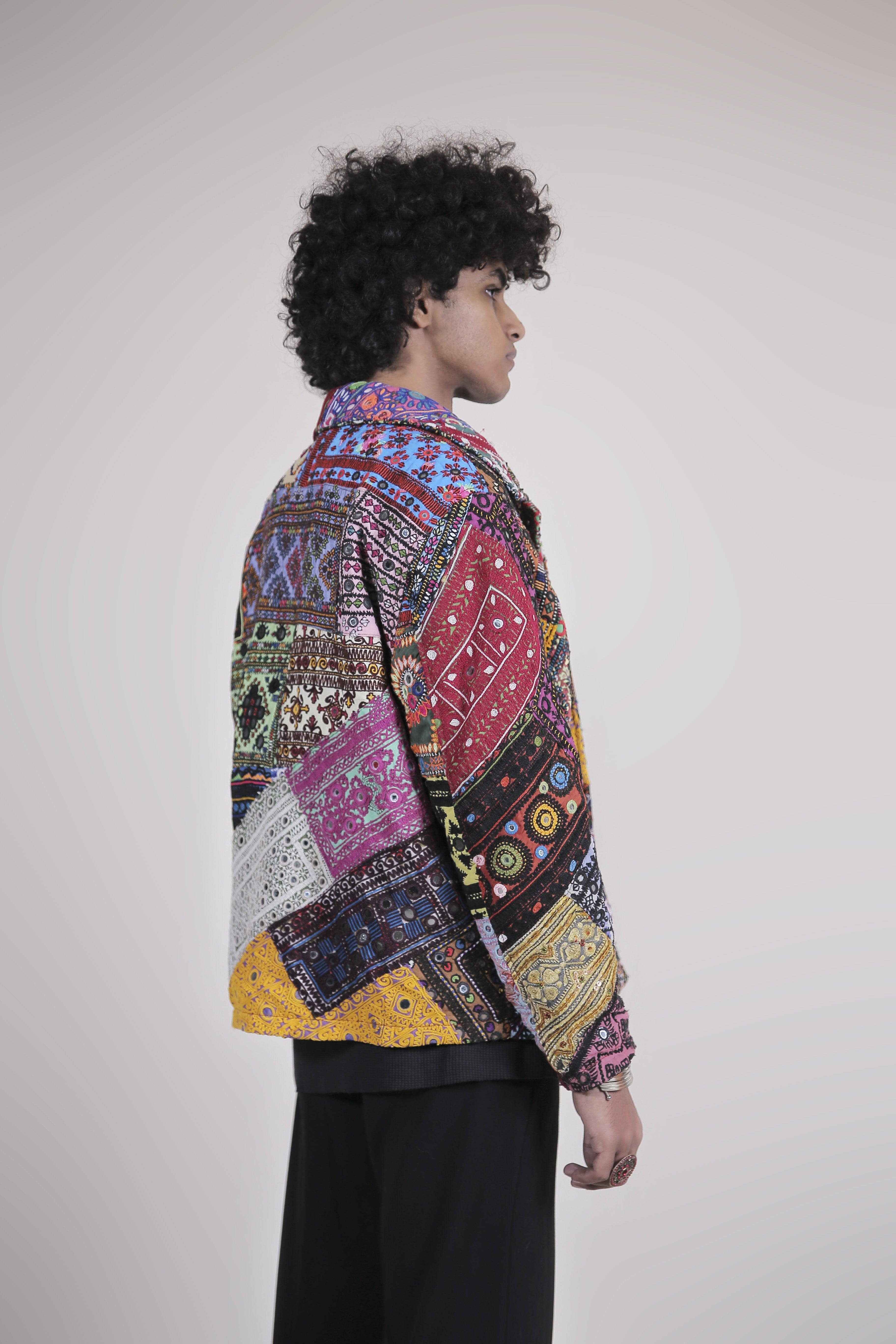 Embroidered patchwork jacket - Image 3