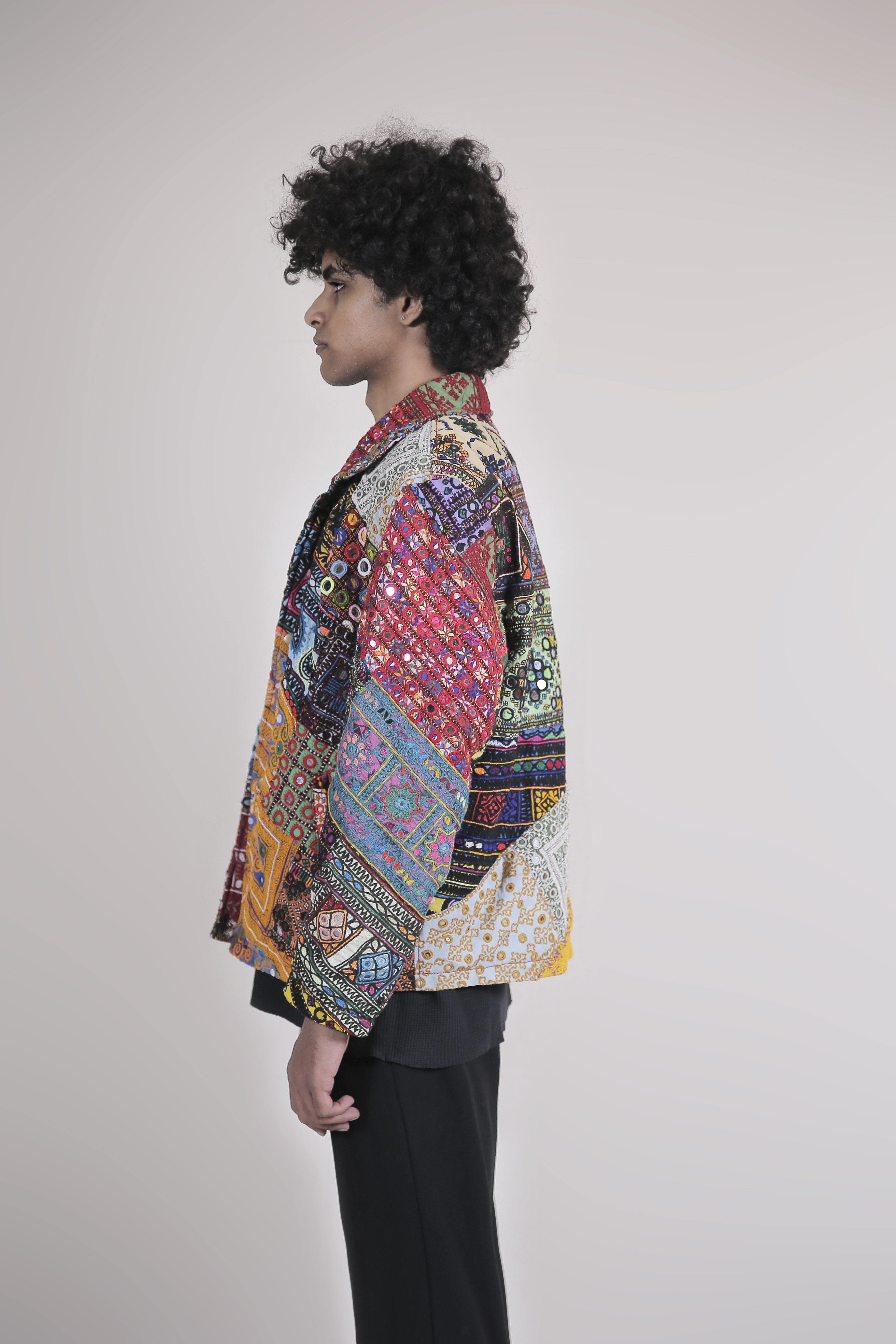 Embroidered patchwork jacket - Image 4