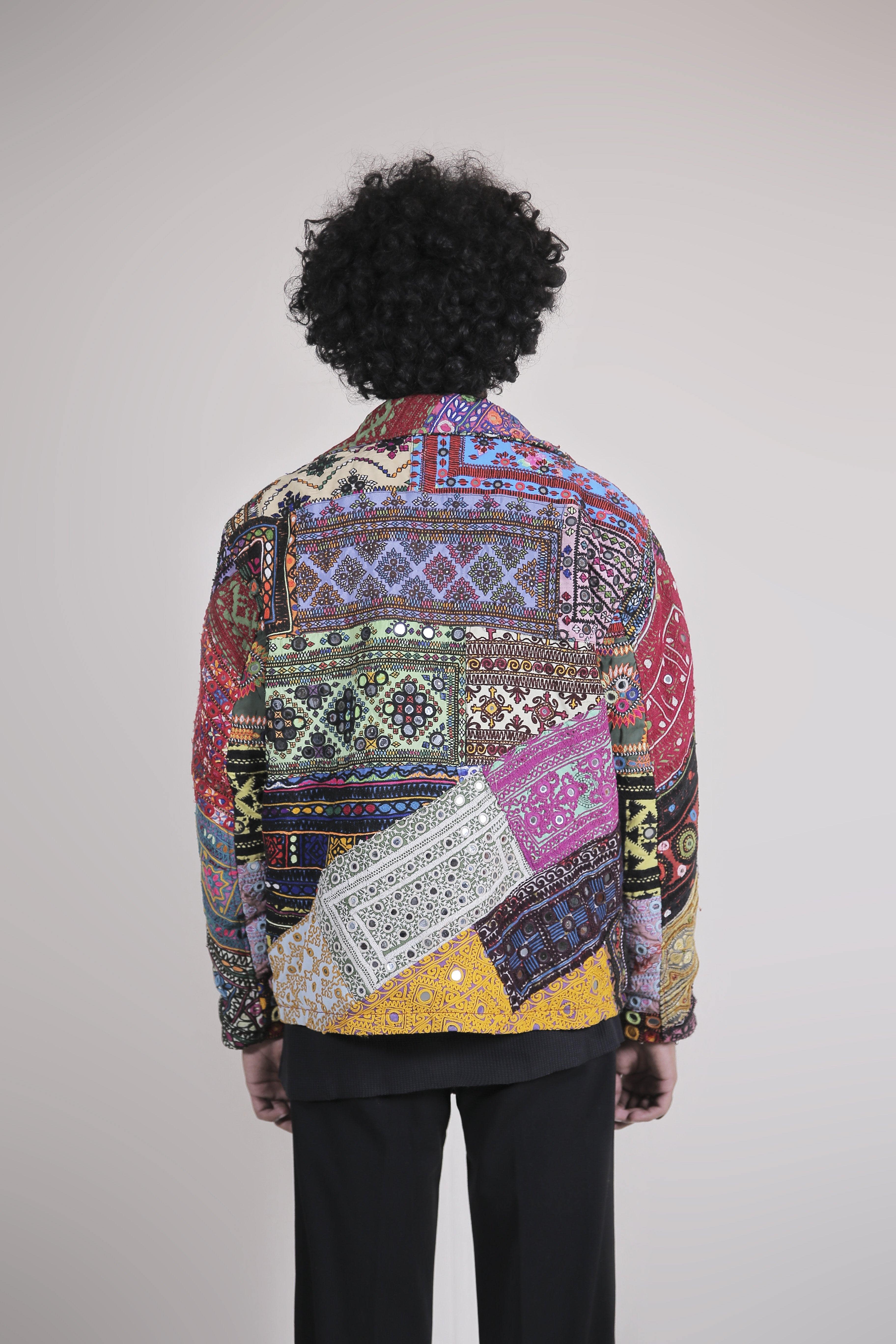 Embroidered patchwork jacket - Image 7