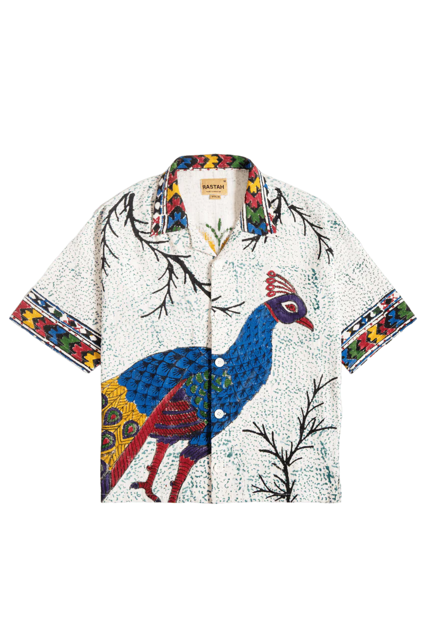 "Eternal forest" hand block print button-down - Image 2