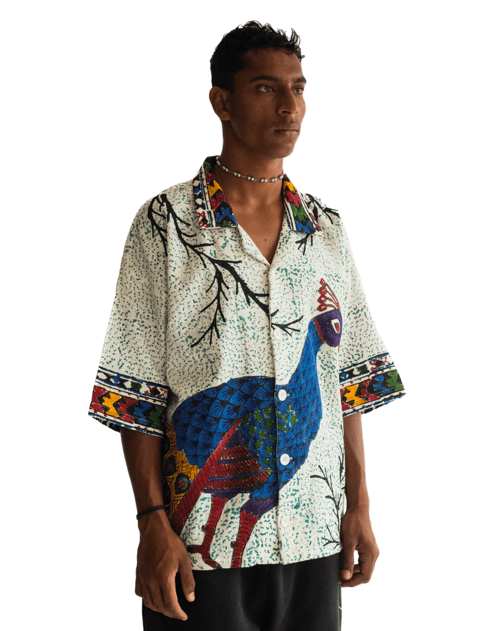 "Eternal forest" hand block print button-down - Image 6