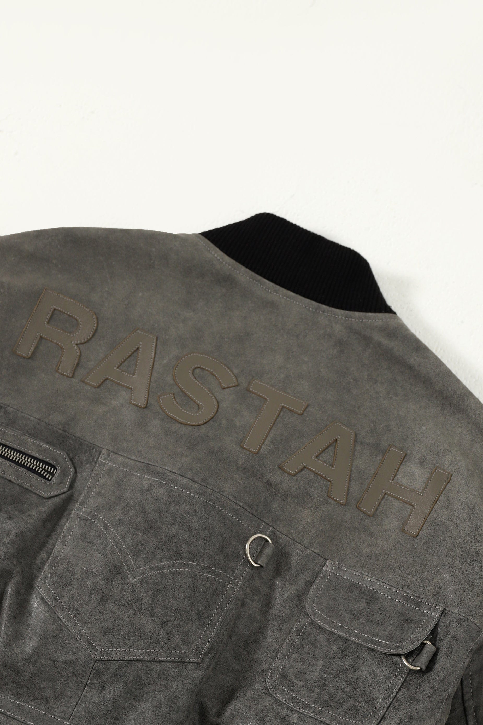 "Midnight train" leather bomber jacket - Image 9