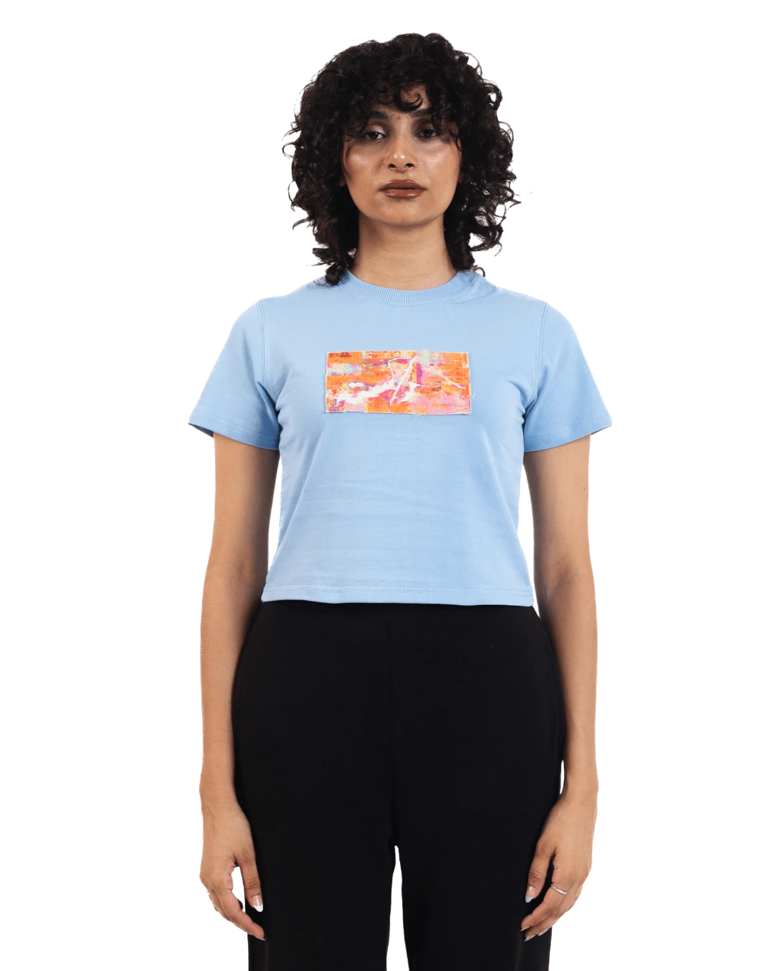 "Radiant horizon" baby blue crop top