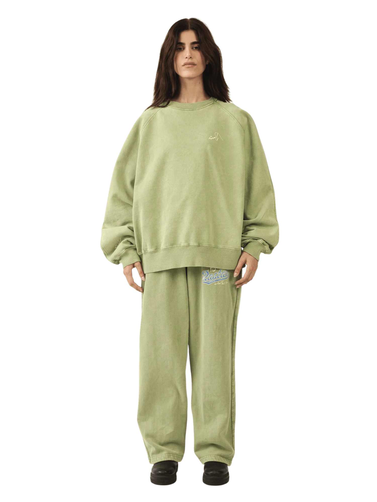 Faded matcha stone wash made in PAK sweatshirt (V5) - Image 9