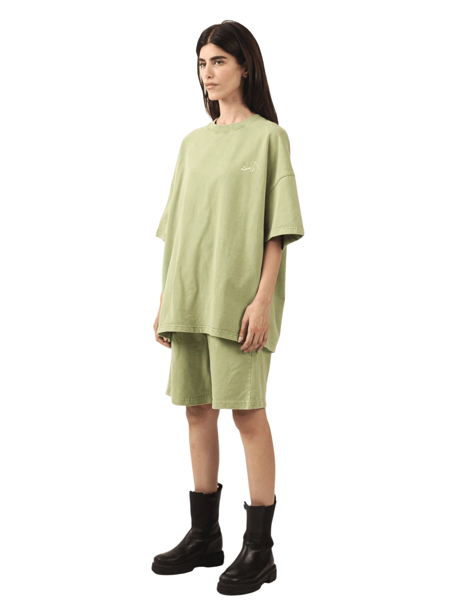 Faded matcha stone wash made in PAK T-shirt (V5) - Image 11