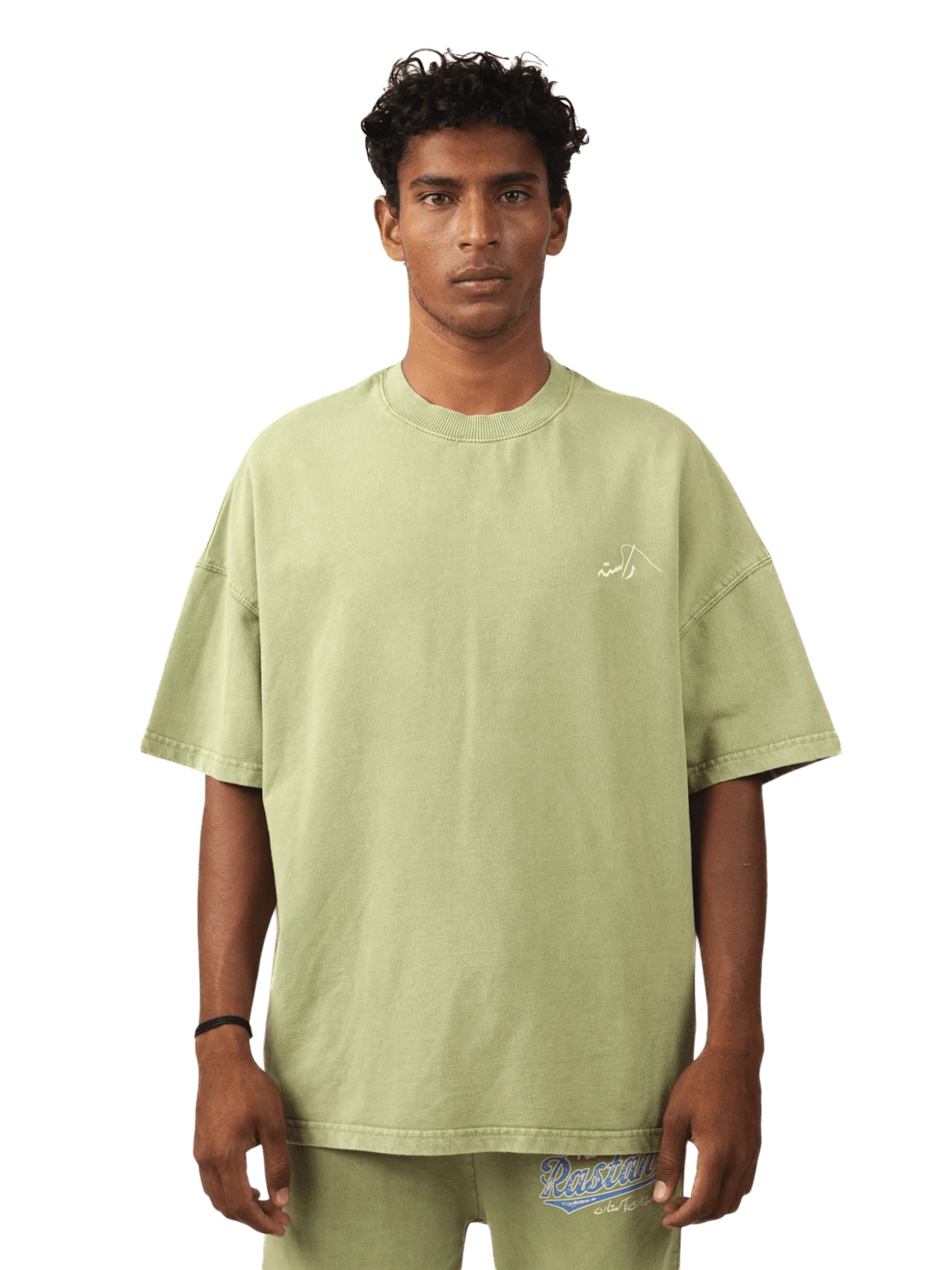 Faded matcha stone wash made in PAK T-shirt (V5) - Image 2