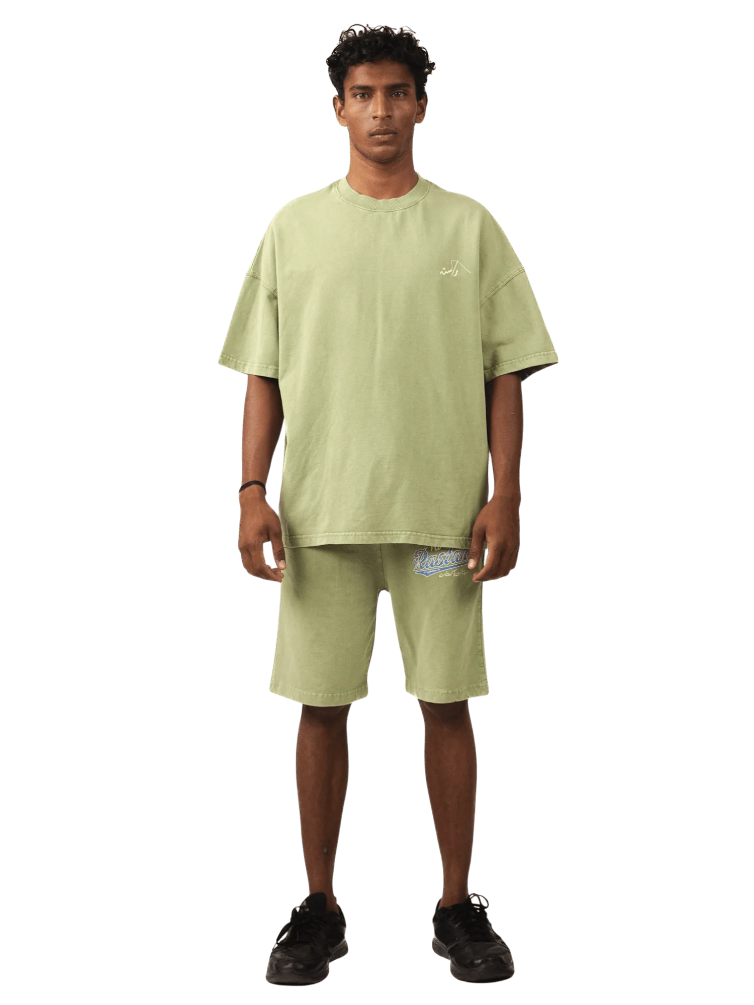 Faded matcha stone wash made in PAK T-shirt (V5) - Image 3
