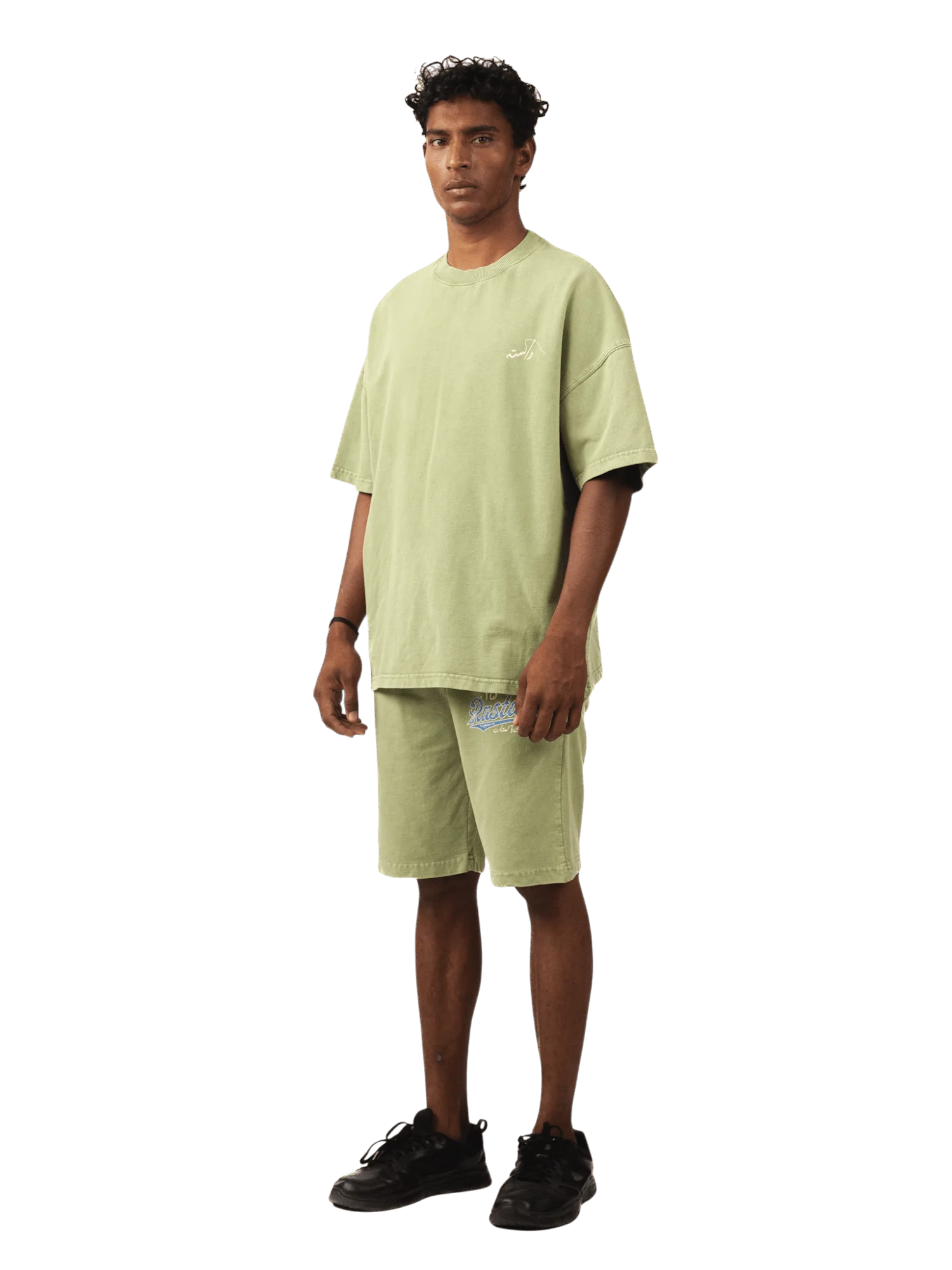 Faded matcha stone wash made in PAK T-shirt (V5) - Image 5