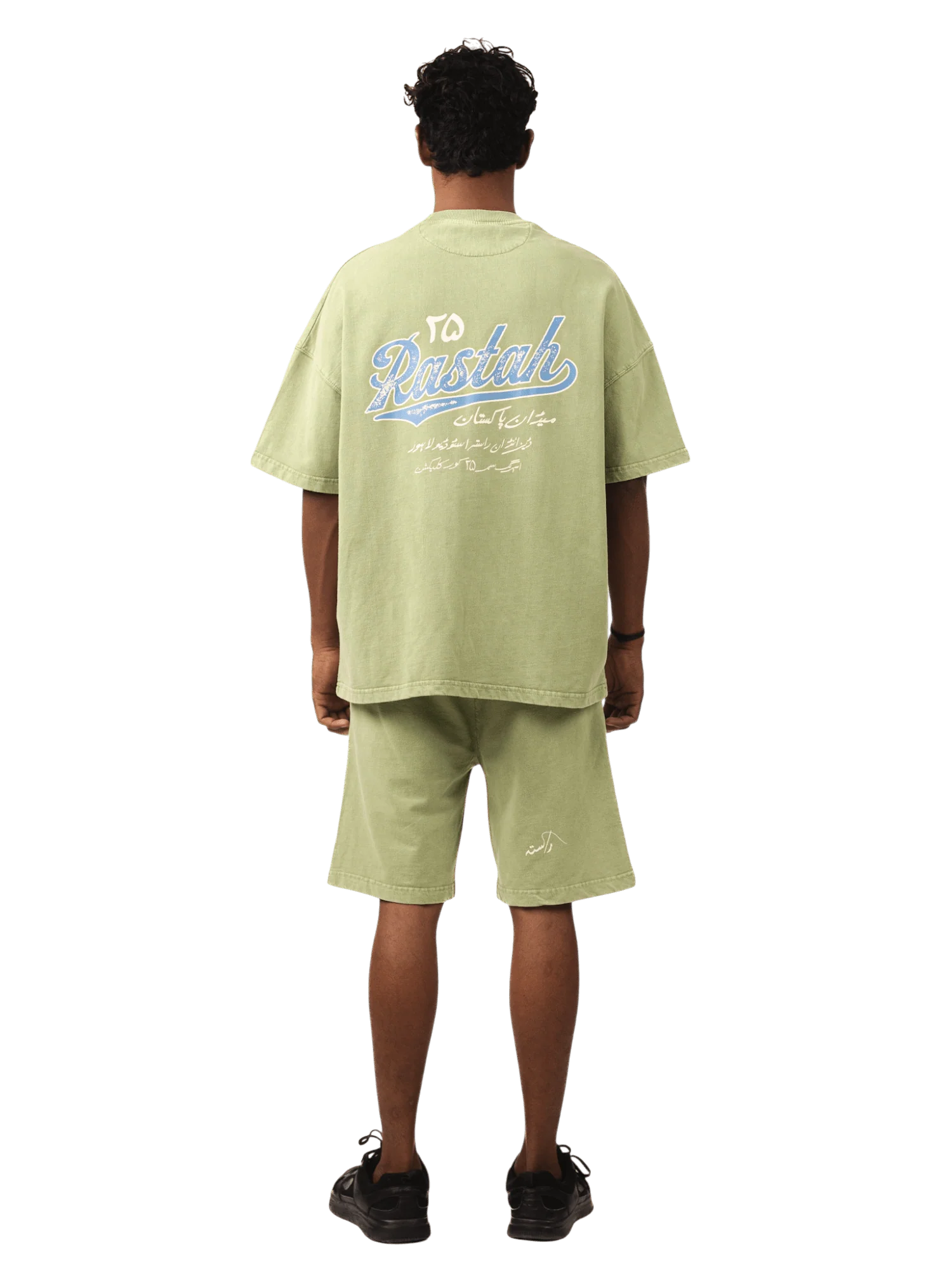 Faded matcha stone wash made in PAK T-shirt (V5) - Image 6