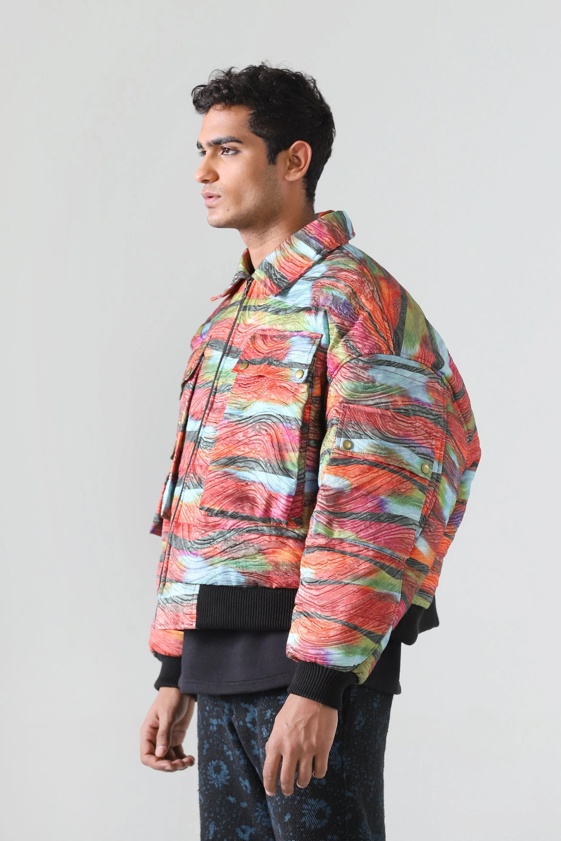 "Waves of love" quilted bomber - Image 5