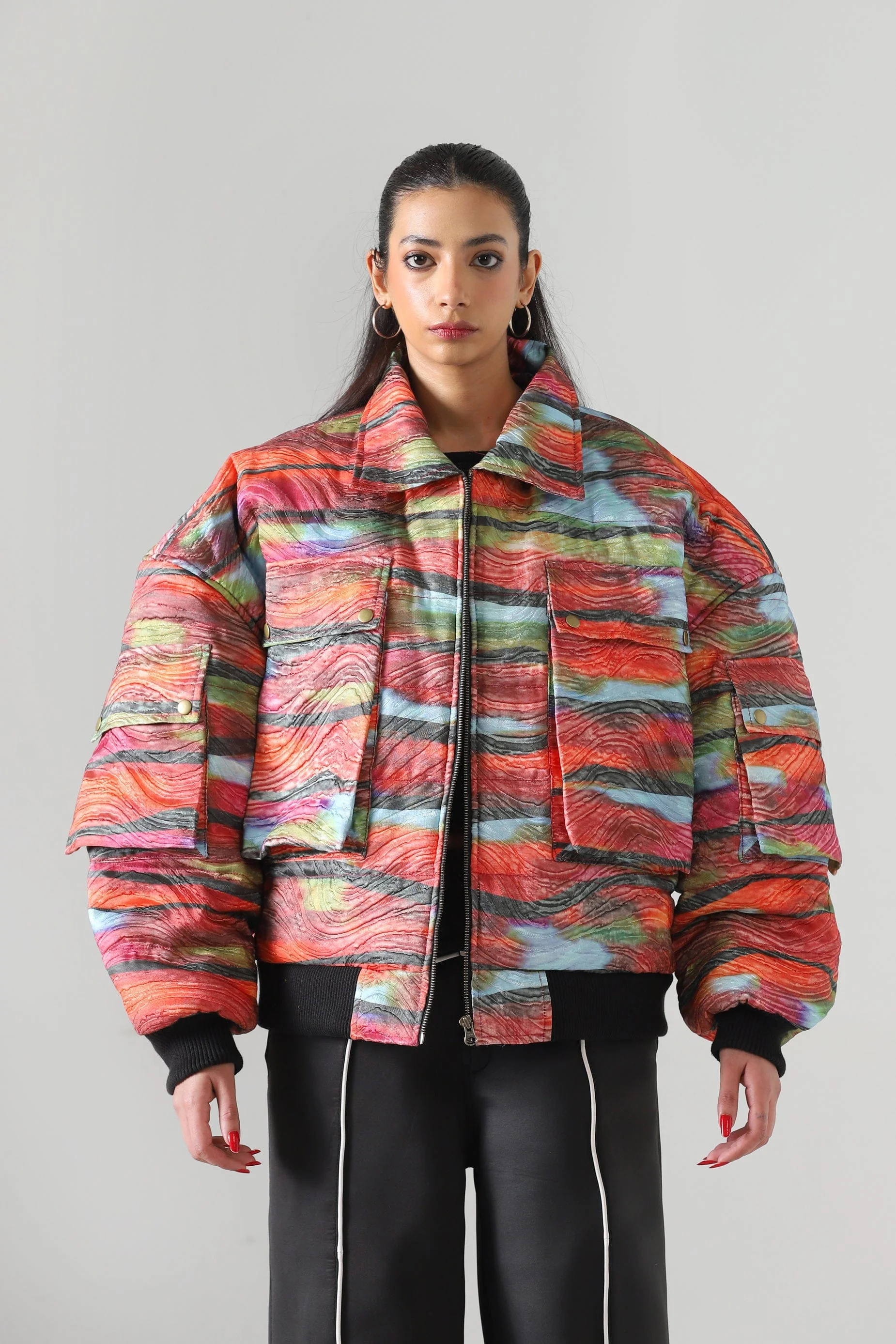 "Waves of love" quilted bomber - Image 8