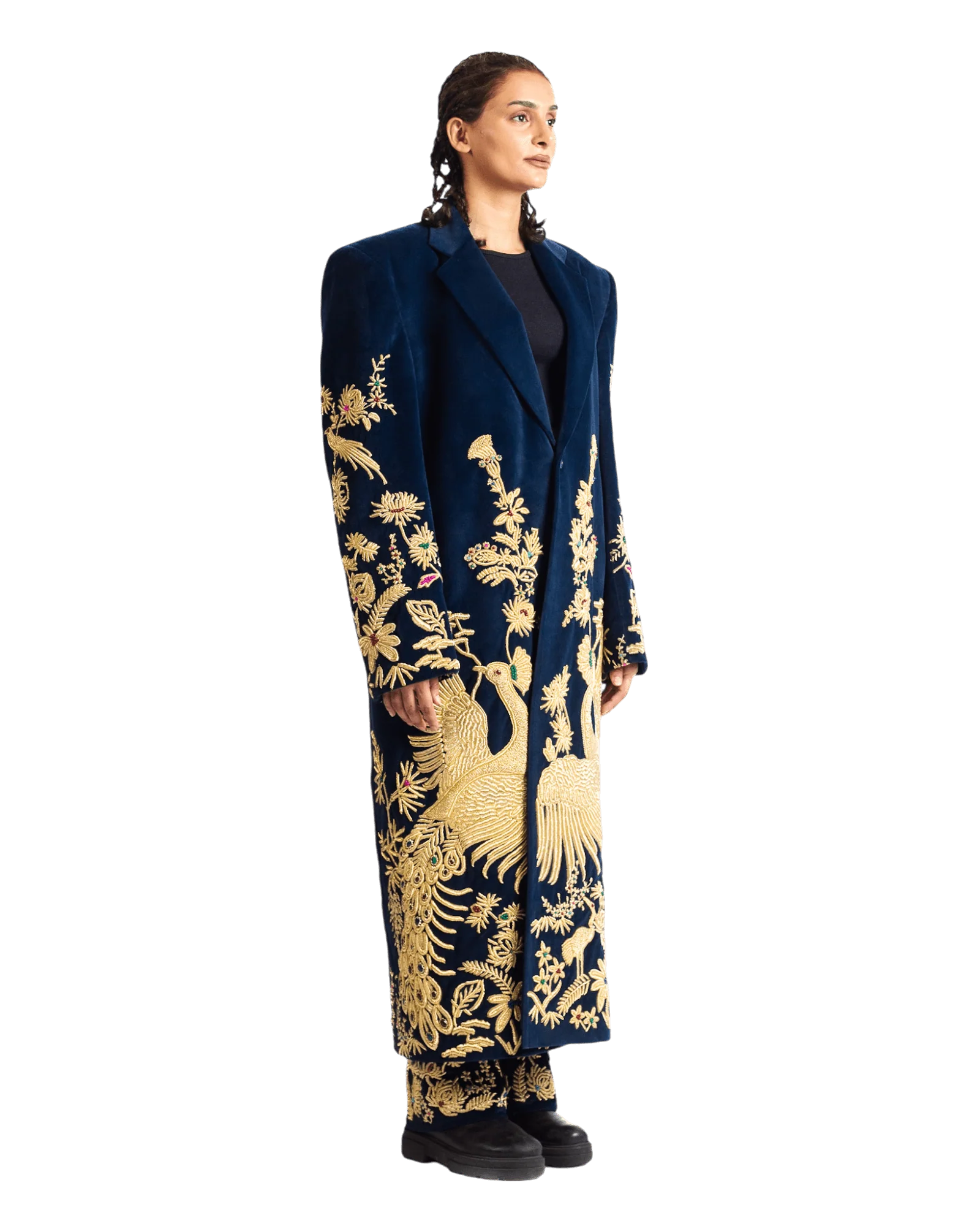 "Golden peacock" long coat - Image 8