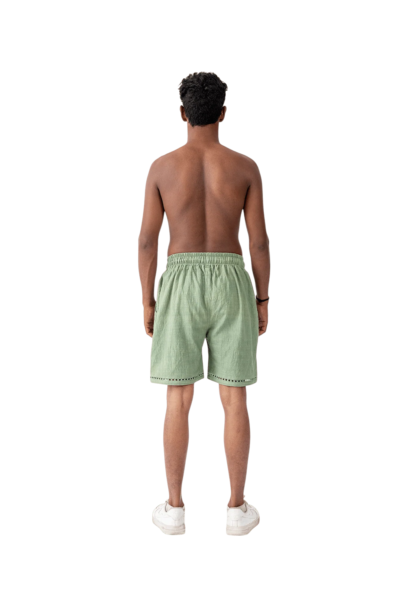 Green khaddar shorts - Image 8
