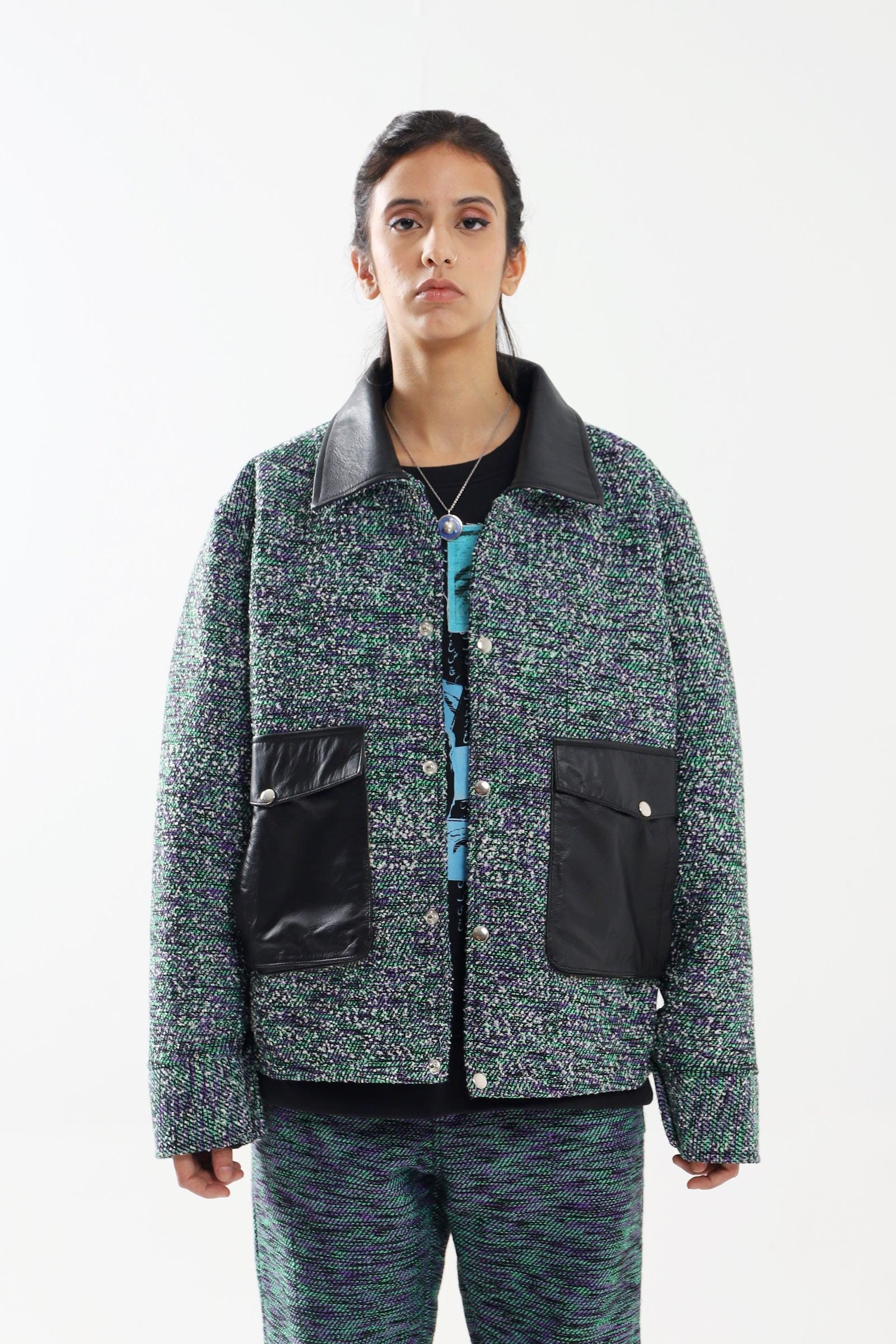 Handwoven leather accent jacket - Image 7