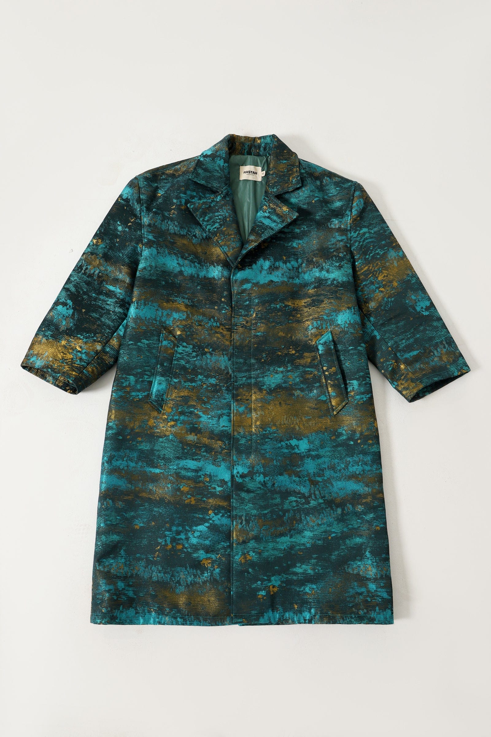 Silk jacquard long coat