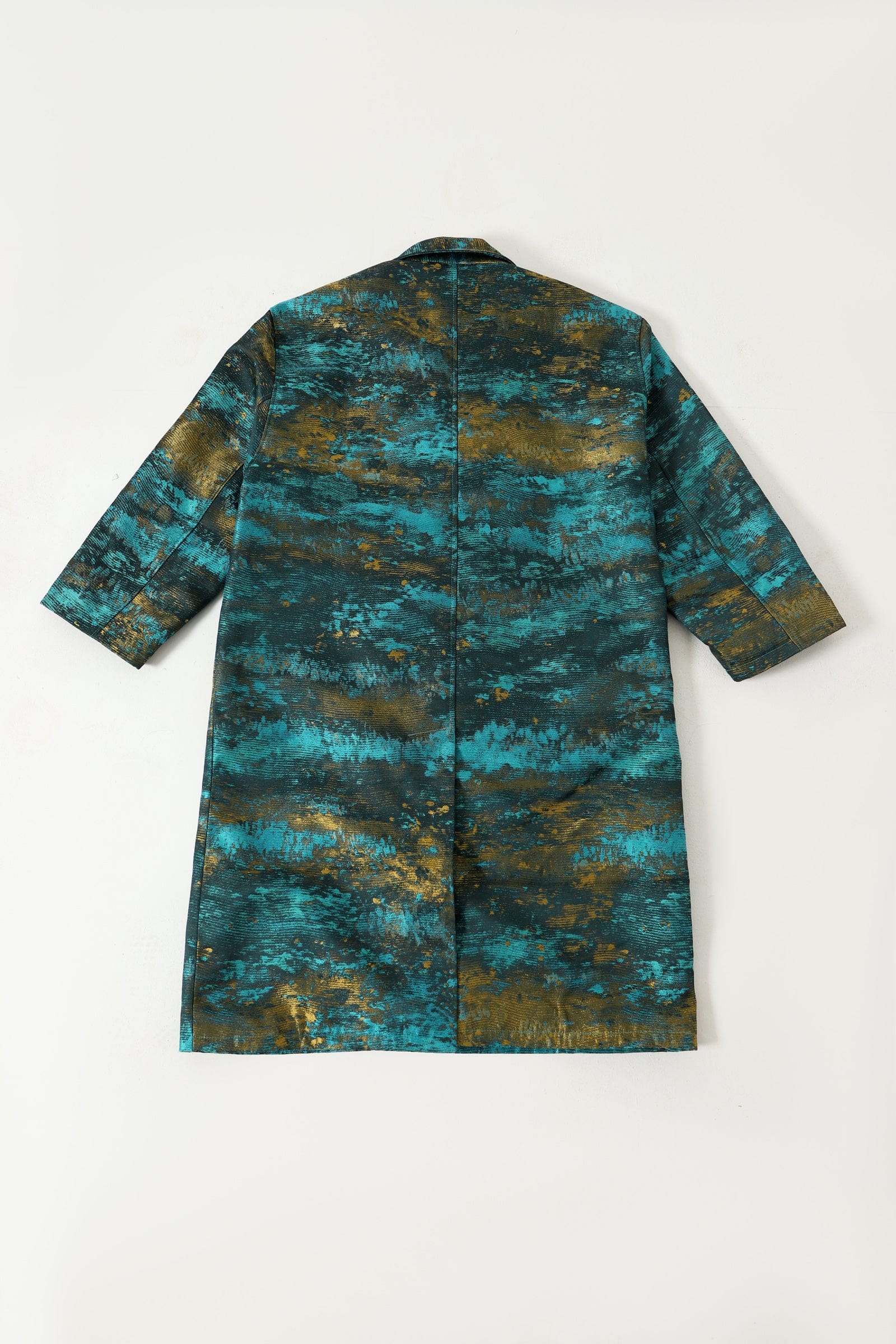 Silk jacquard long coat - Image 3