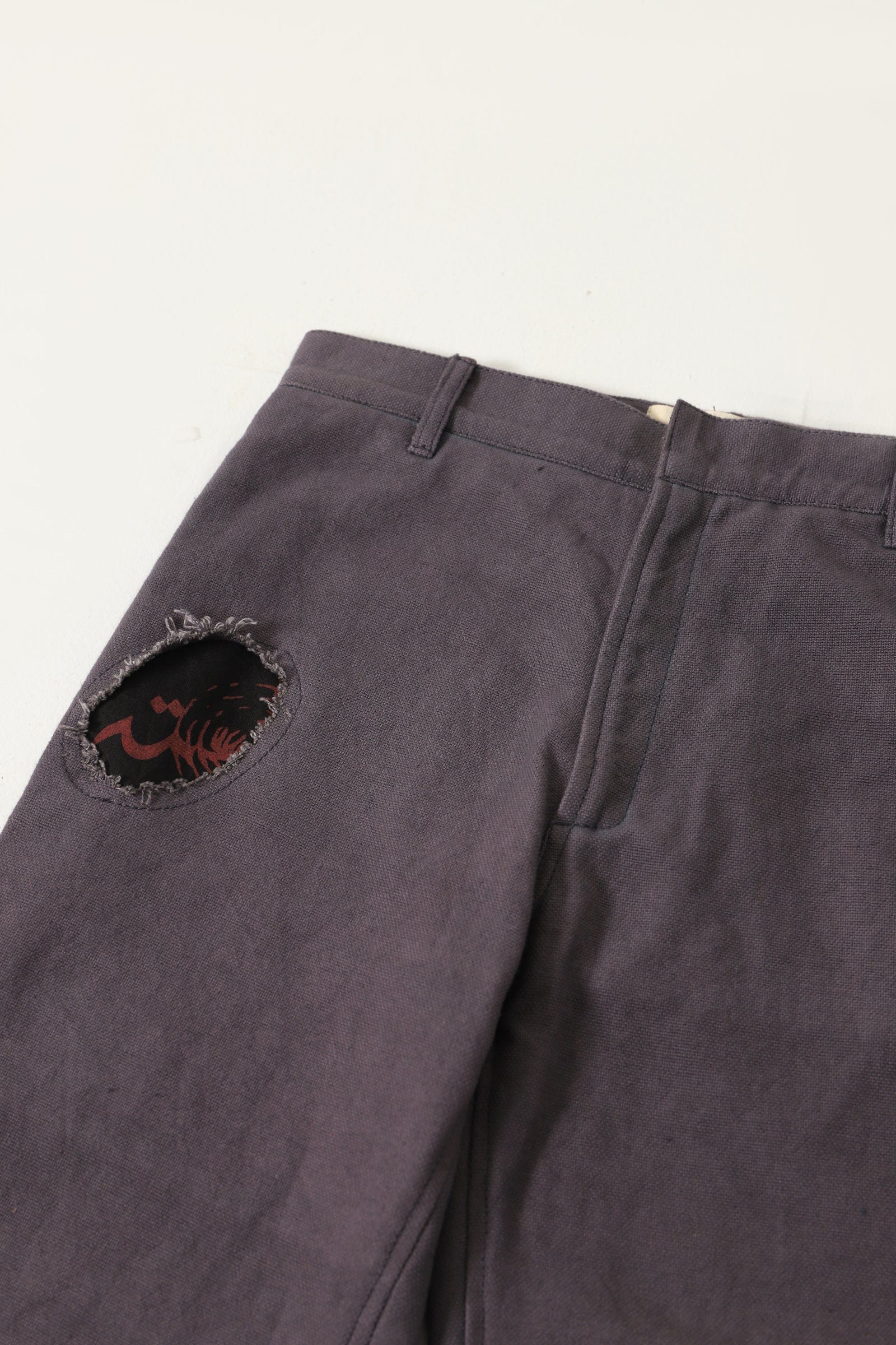 Grey handmade denim trousers - Image 2