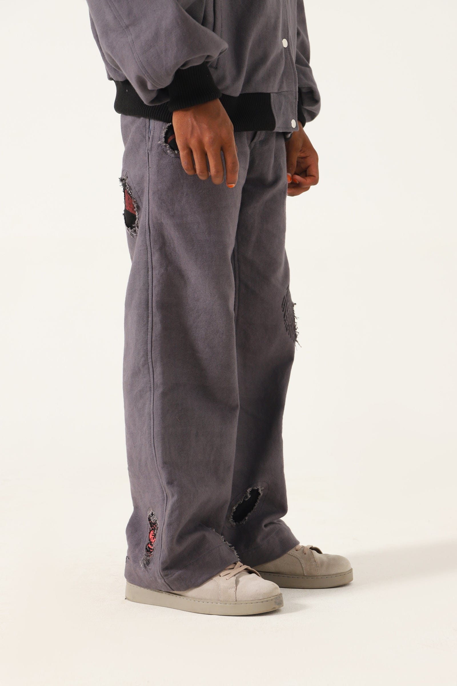 Grey handmade denim trousers - Image 6