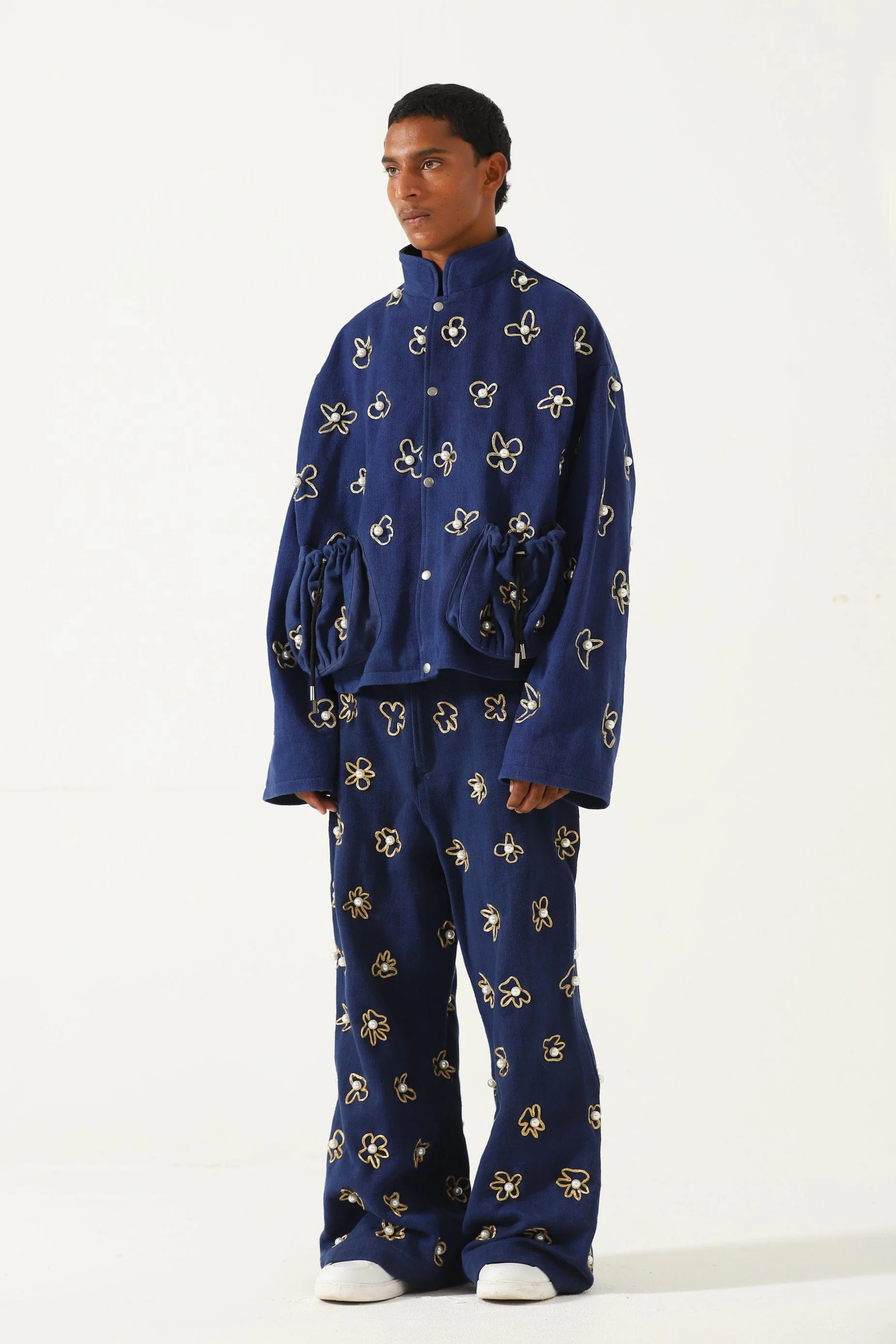 Hand embelished denim trousers - Image 2