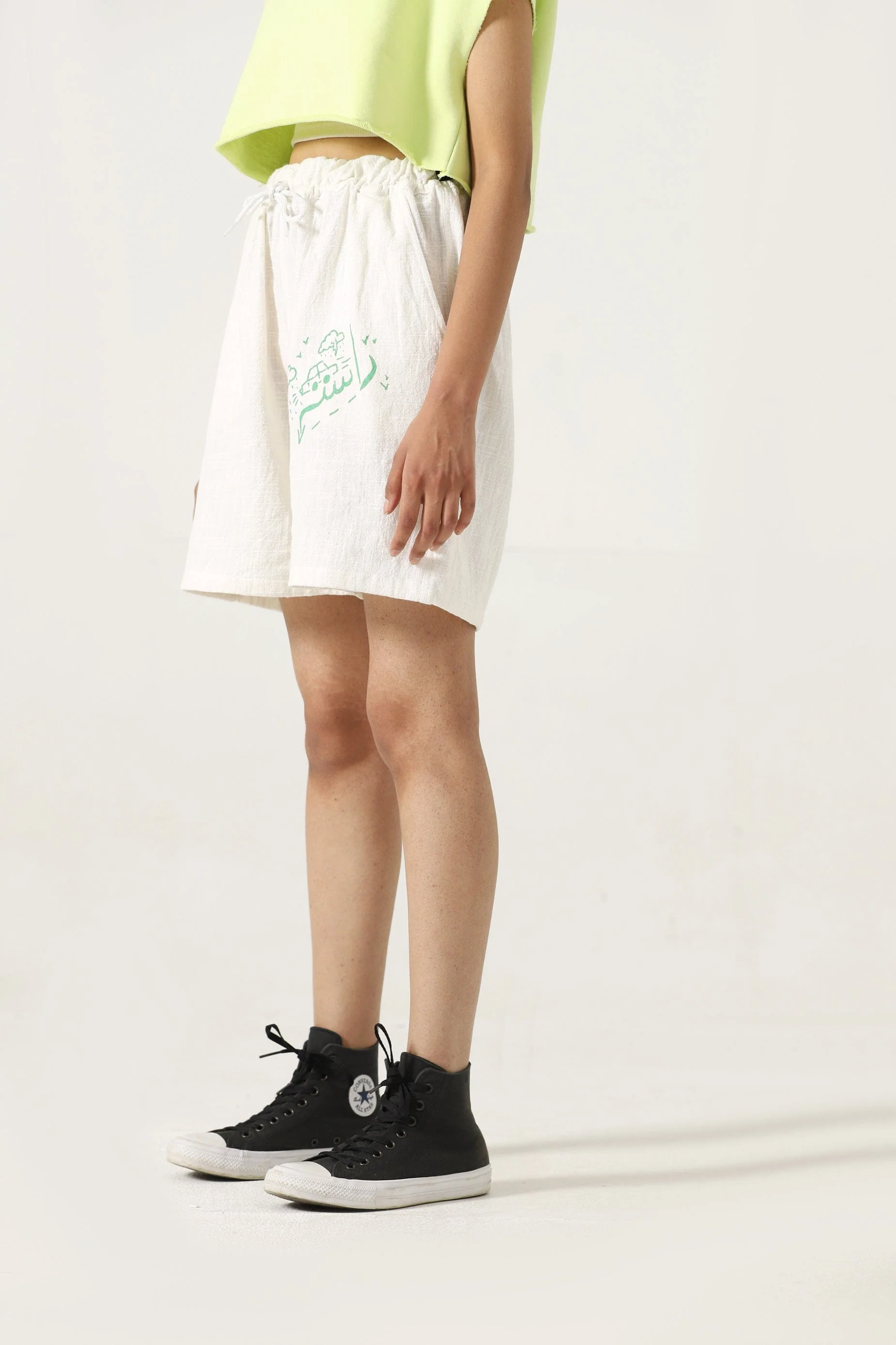 Handwoven green logo shorts - Image 5