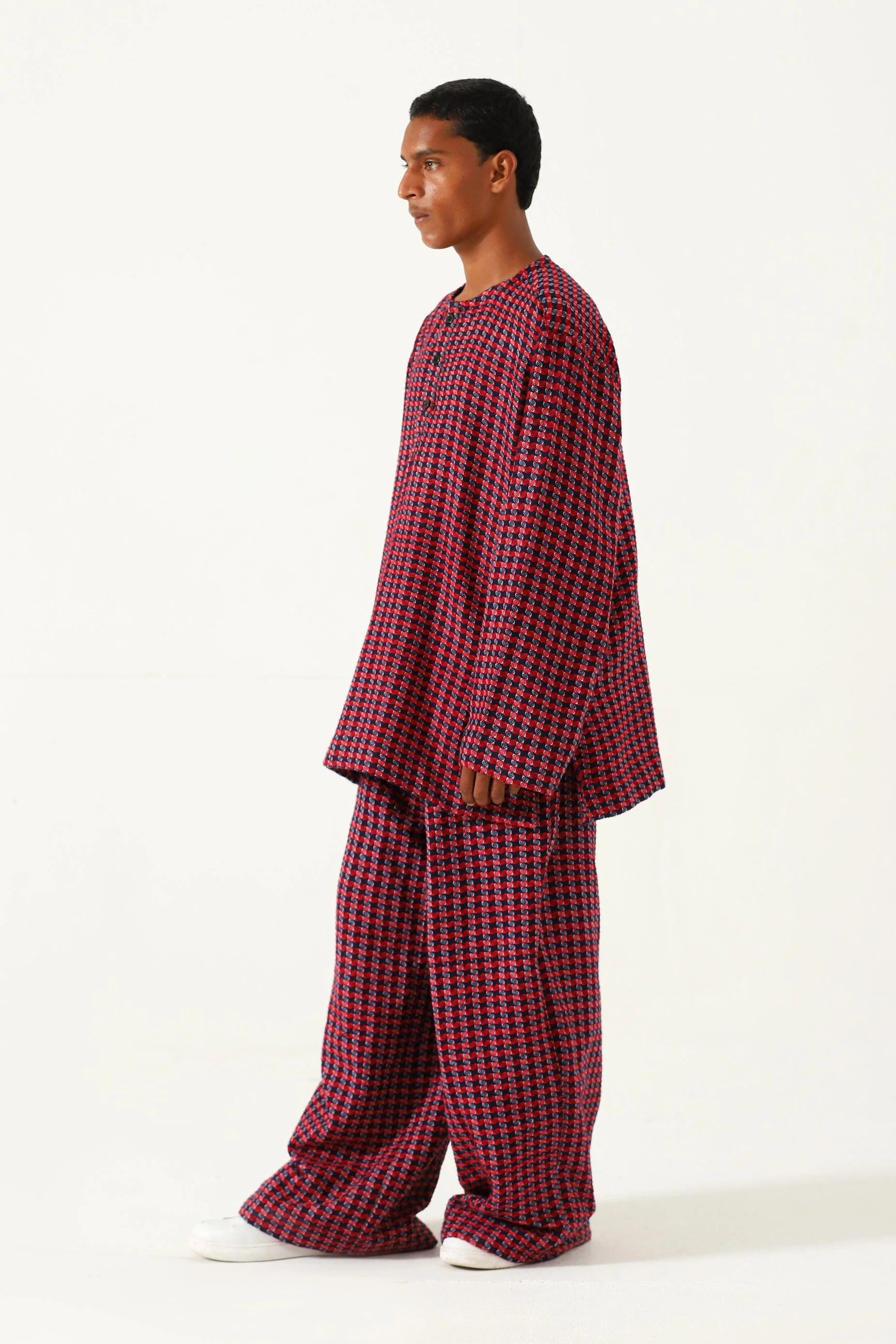 Handwoven plaid cotton shirt - Image 4