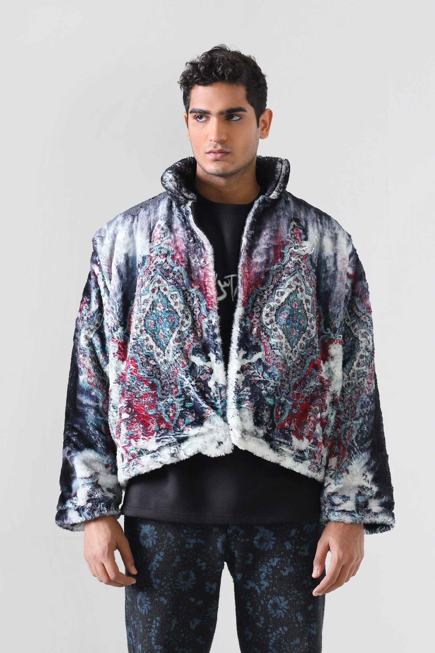 Distorted carpet print jacket - Image 6