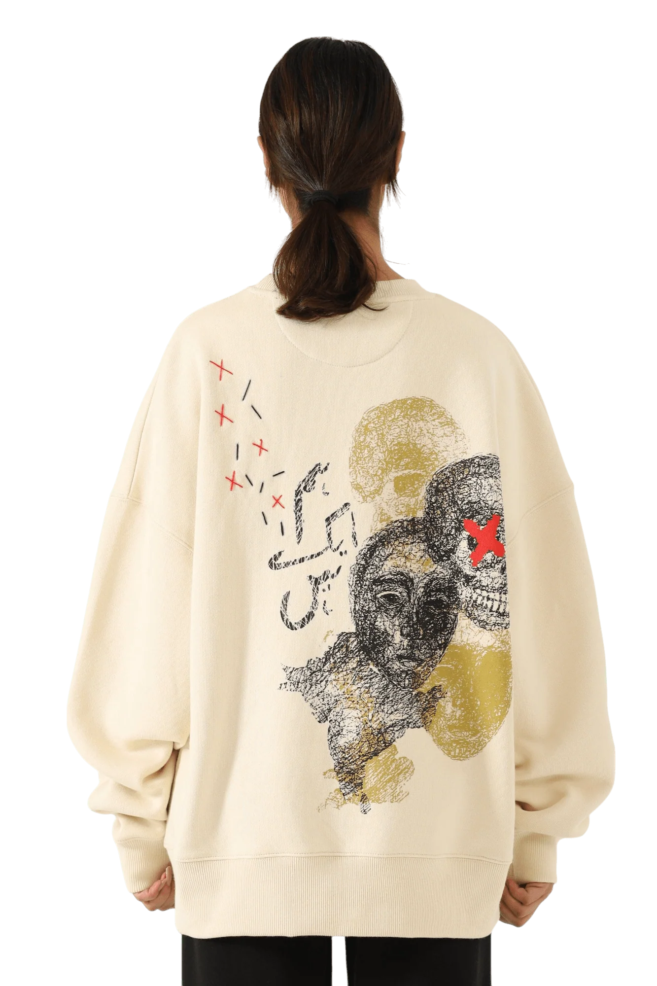 "Hum ak hain" printed artwork beige sweatshirt - Image 8