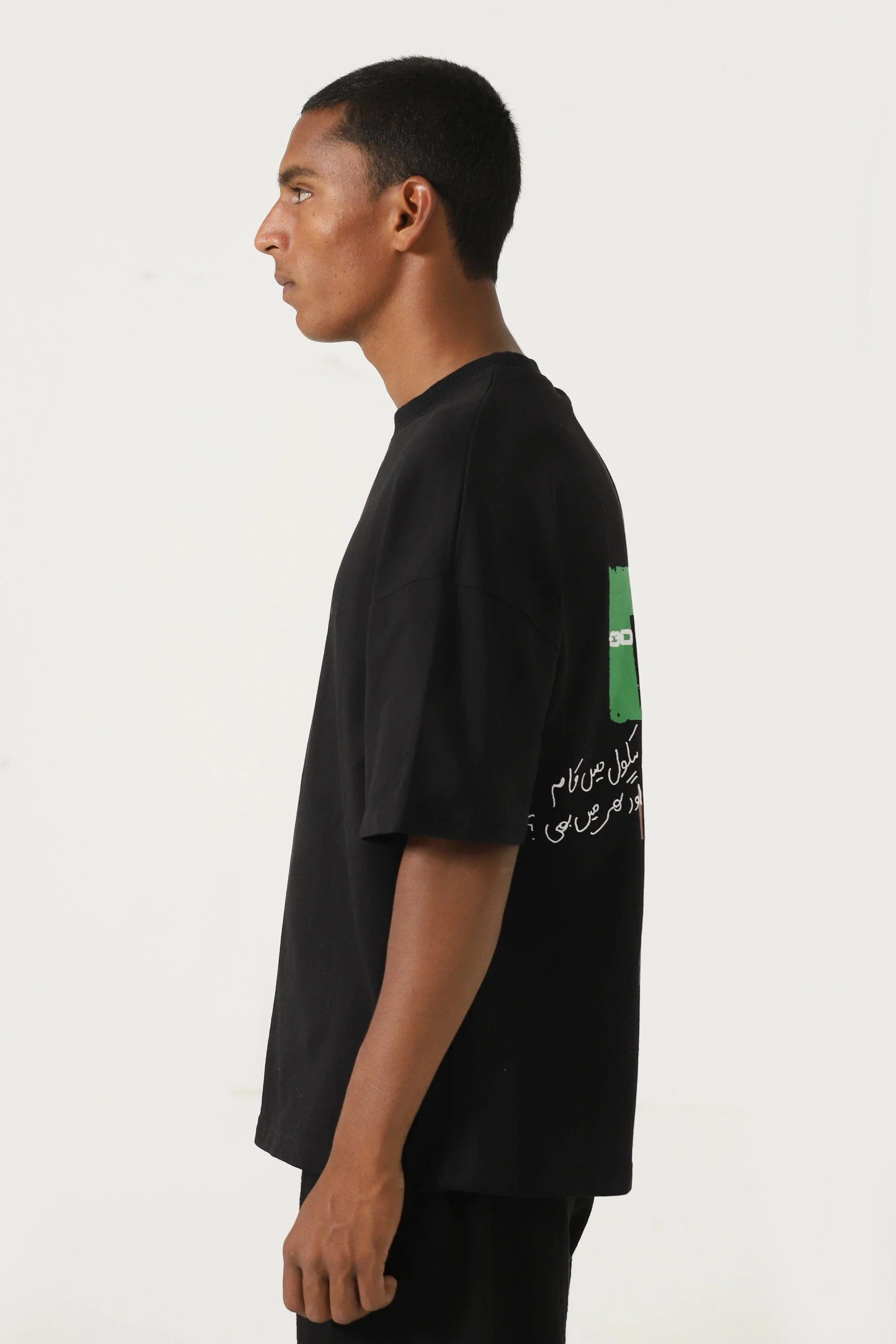 "I hate school" printed black T-shirt - Image 15